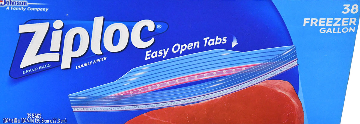 Ziploc Freezer Double Zipper Bags, 38-Count Box