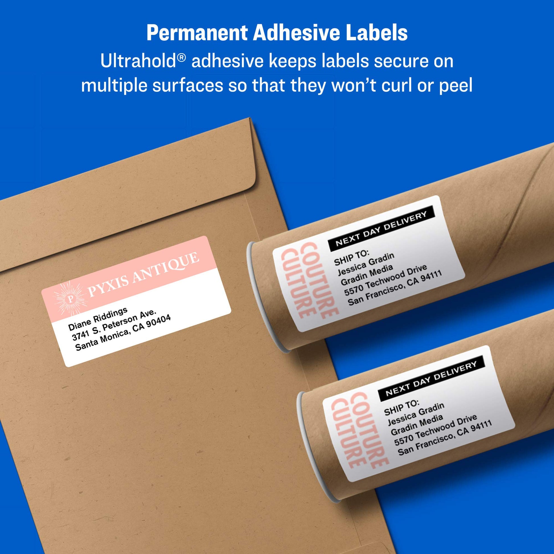 Avery Printable Shipping Labels with Sure Feed, 3-1/3" x 4", White, 150 Blank Mailing Labels (8164)