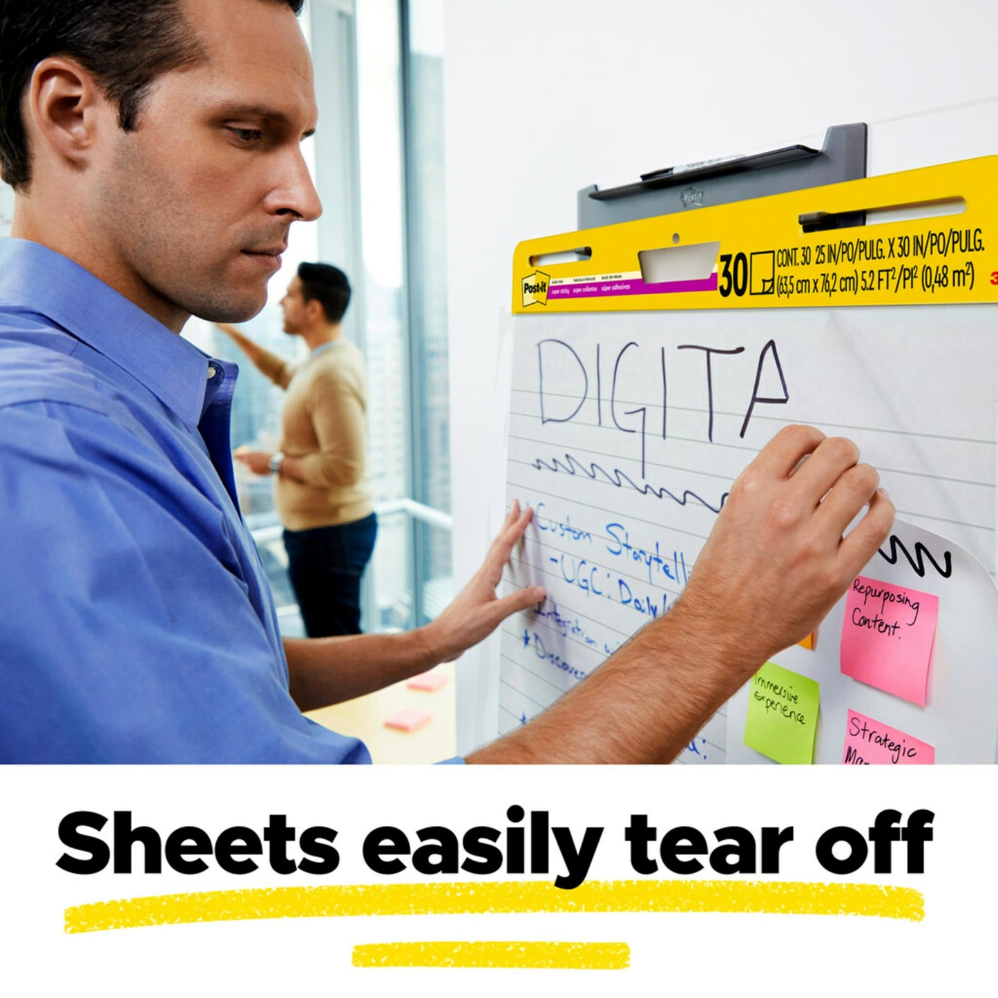Post-it Super Sticky Easel Pad, 25-inch x 30-inch, White, Lined, 2 Pads/Pack, 30 Sheets/Pad (561WL VAD 2PK) (561WL-VAD-2PK)