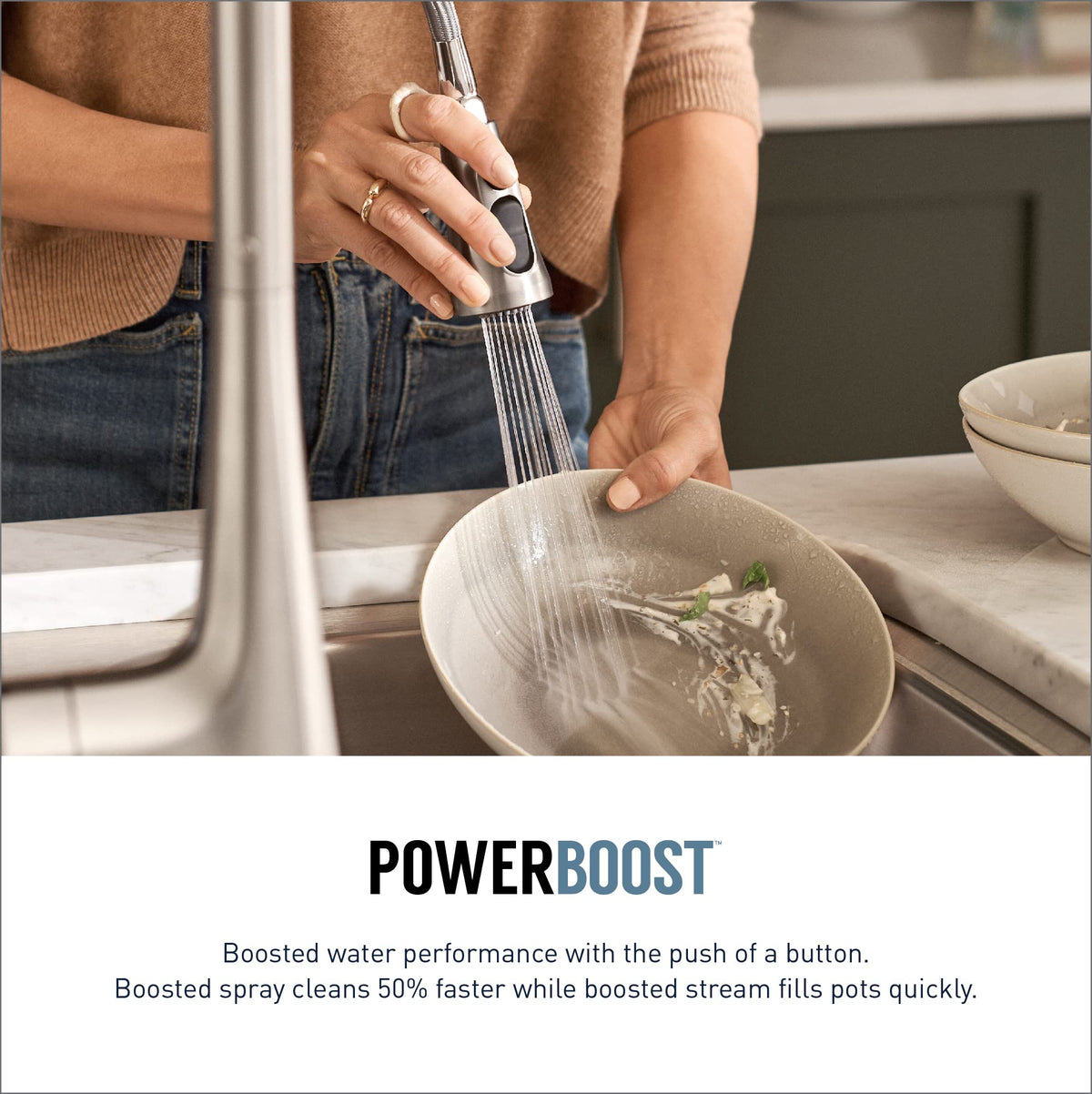 Moen S73004EVBL Weymouth Smart Touchless Pull Down Sprayer Kitchen Faucet with Voice Control and Power Boost, Matte Black