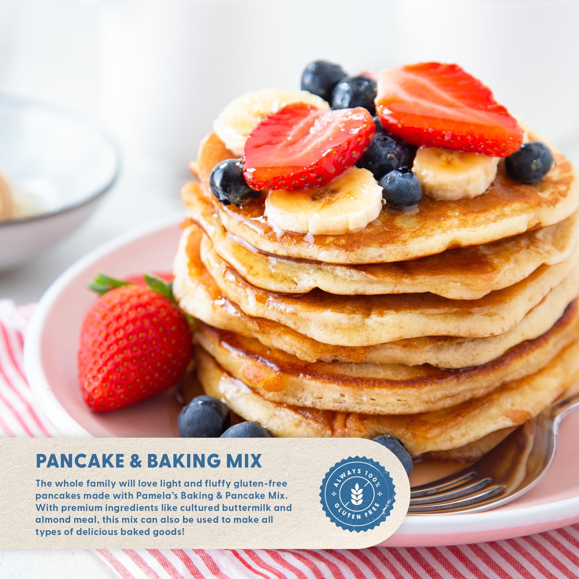 Pamela's Gluten Free Baking and Pancake Mix, Waffles, Cake & Cookies Too, Kosher, 1.5-Pound Bag (Pack of 6)