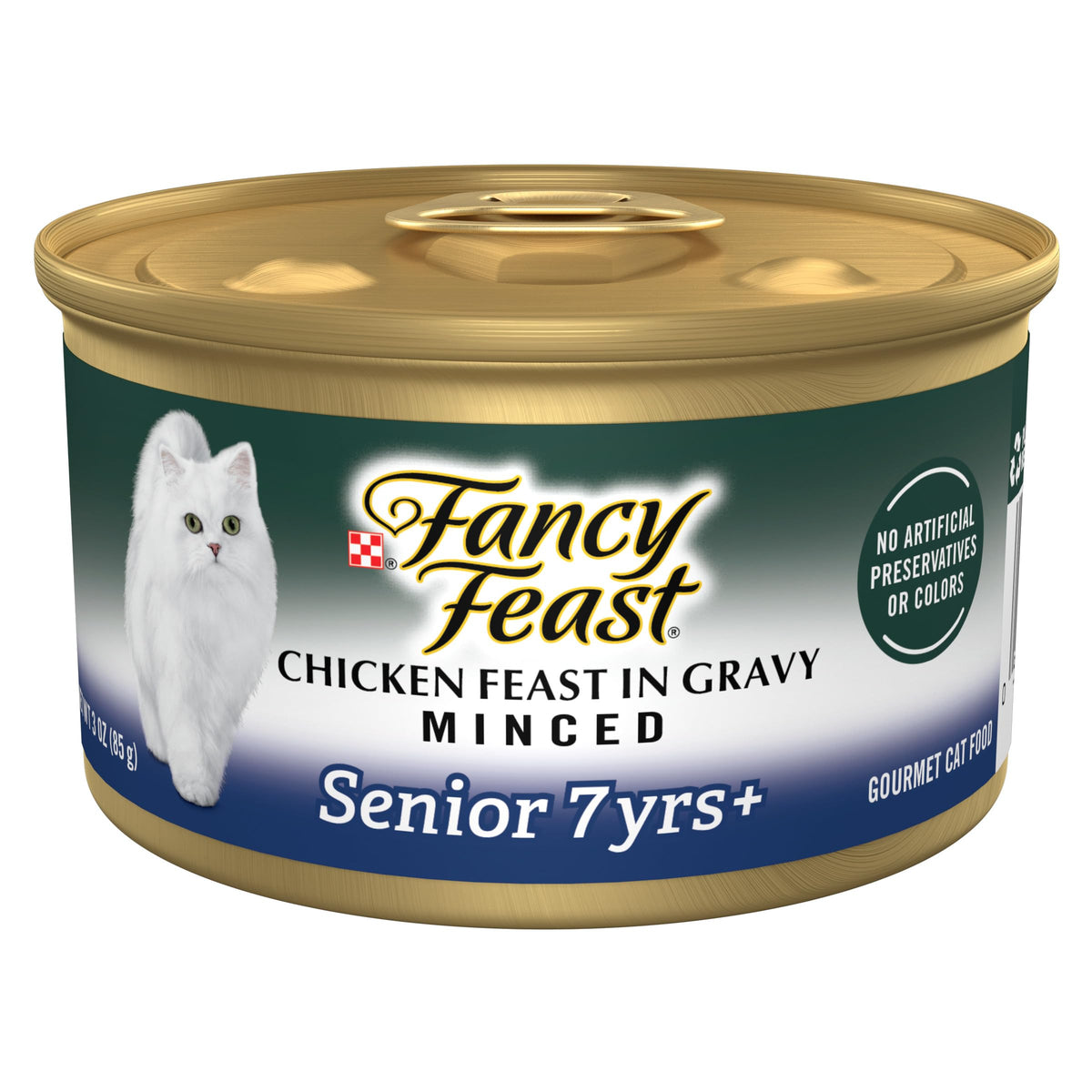 Purina Fancy Feast Senior Wet Cat Food 7 Years Plus Chicken Feast in Gravy Minced - (Pack of 24) 3 oz. Cans