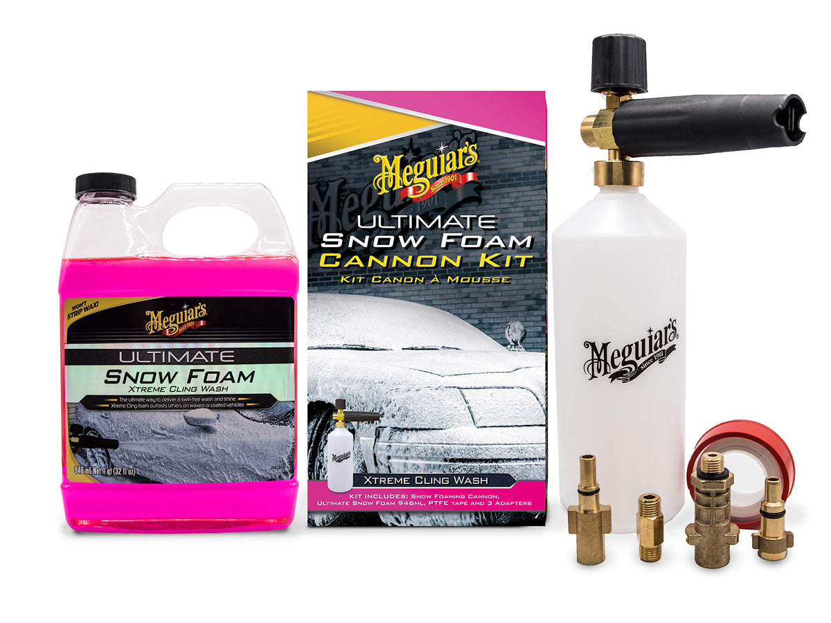 Meguiar's G194000EU Ultimate Car Snow Foam Cannon Lance Kit - Krcher, Nilfisk, Bosch Compatible - Includes Snow Foam, 946 ml