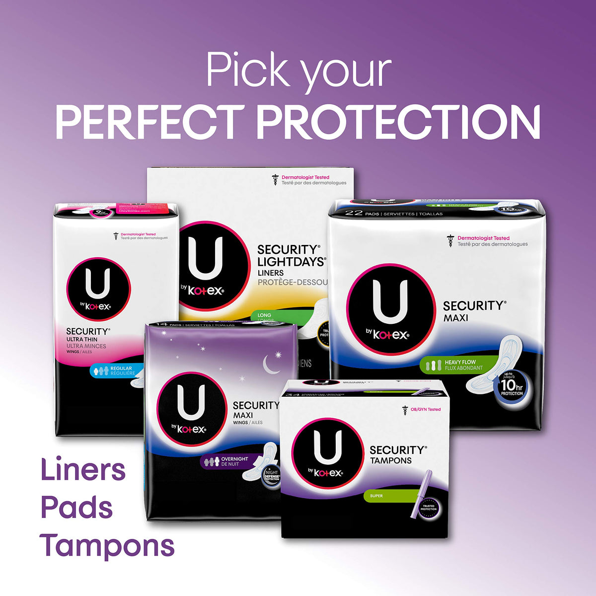 U by Kotex Security Tampons, Regular Absorbency, Unscented, 32 Count (Packaging May Vary)