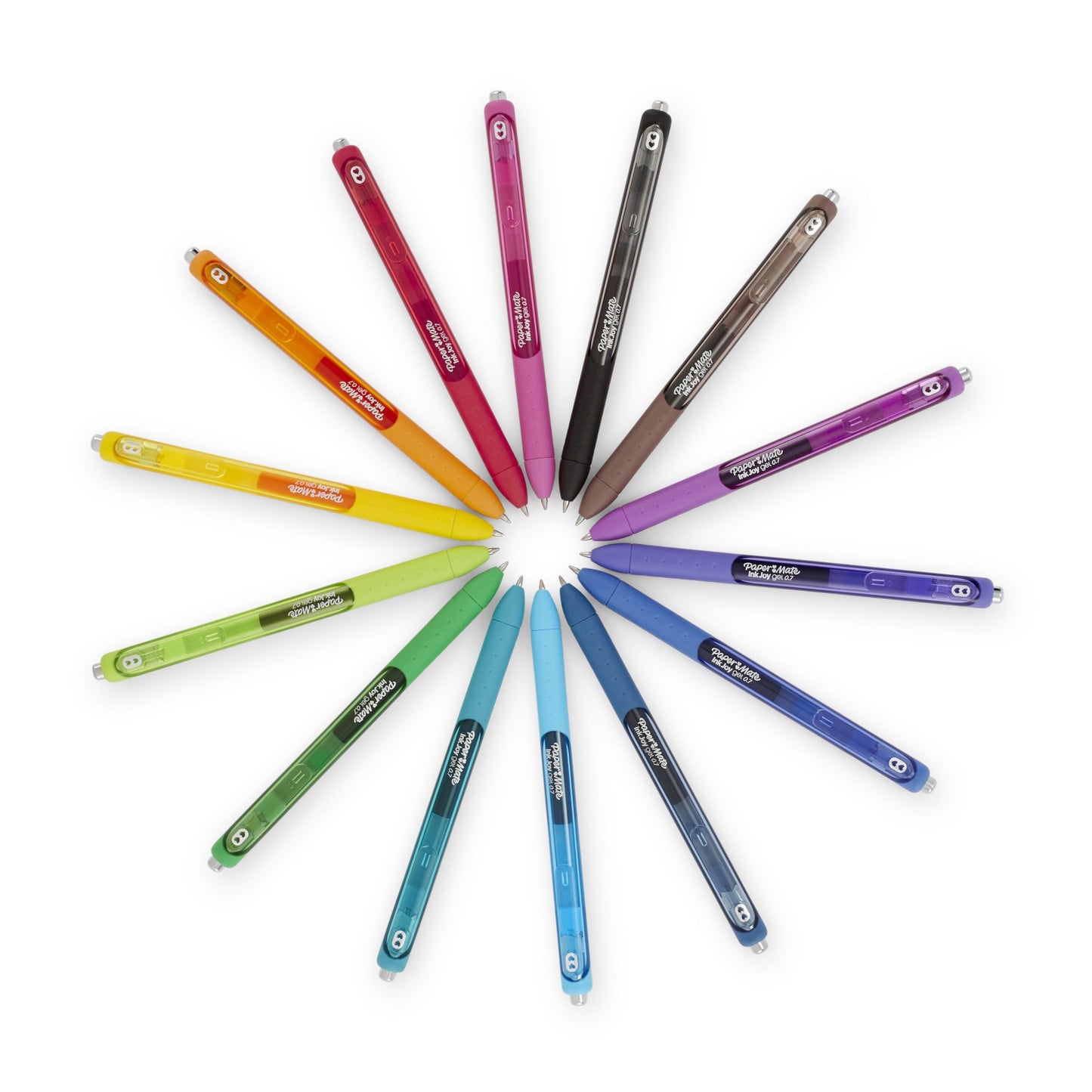 Paper Mate® InkJoy® Gel Pens, Medium Point, 0.7 mm, Blue Barrel, Blue Ink, Pack Of 12