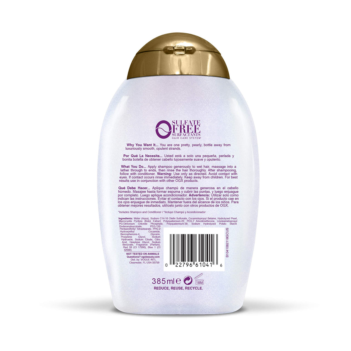 OGX Smoothing + Liquid Pearl Shampoo, 13 Ounce
