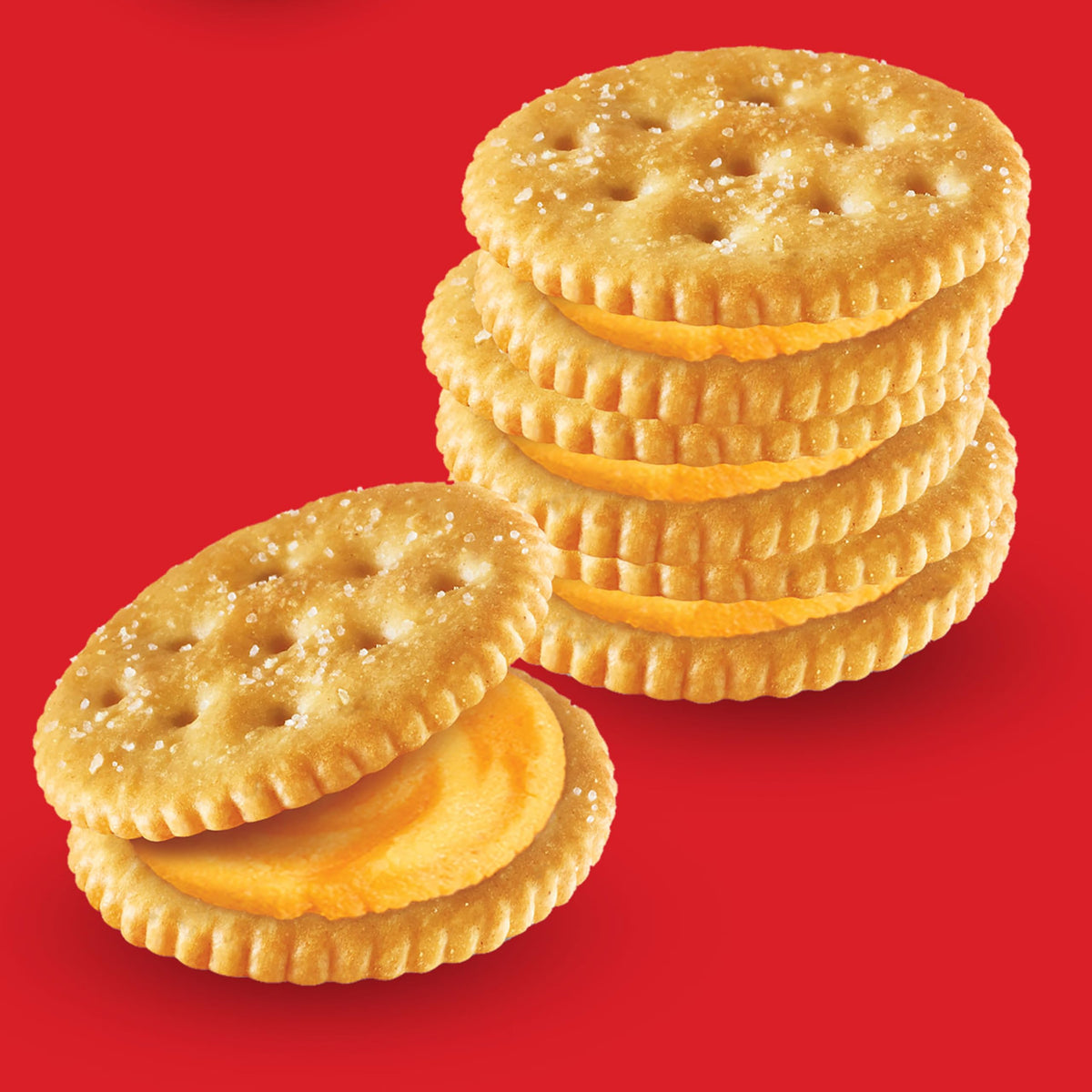 RITZ Cheese Sandwich Crackers, Lunch Snacks, 112 Snack Packs (14 Boxes, 6 Crackers Per Pack)