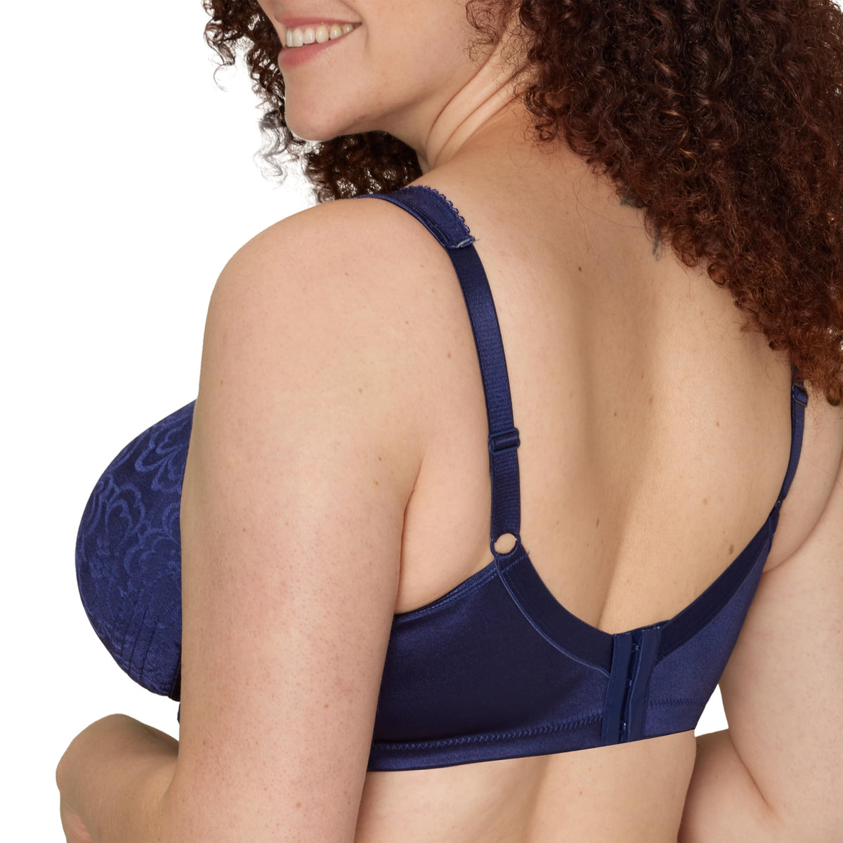 PLAYTEX Womens 18-hour Ultimate Lift & Support Wireless Full-coverage Bra, Everyday Comfort, Single 2-pack Bras, Blue Velvet, 44D US