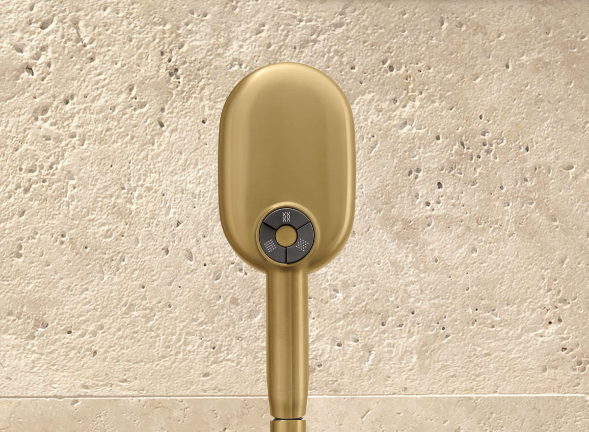 KOHLER 26284-G-BL Statement Oblong MULTIFUNCTION HAND SHOWER, Maximum Spray Performance with Three Spray Experiences, Matte Black, 1.75 GPM