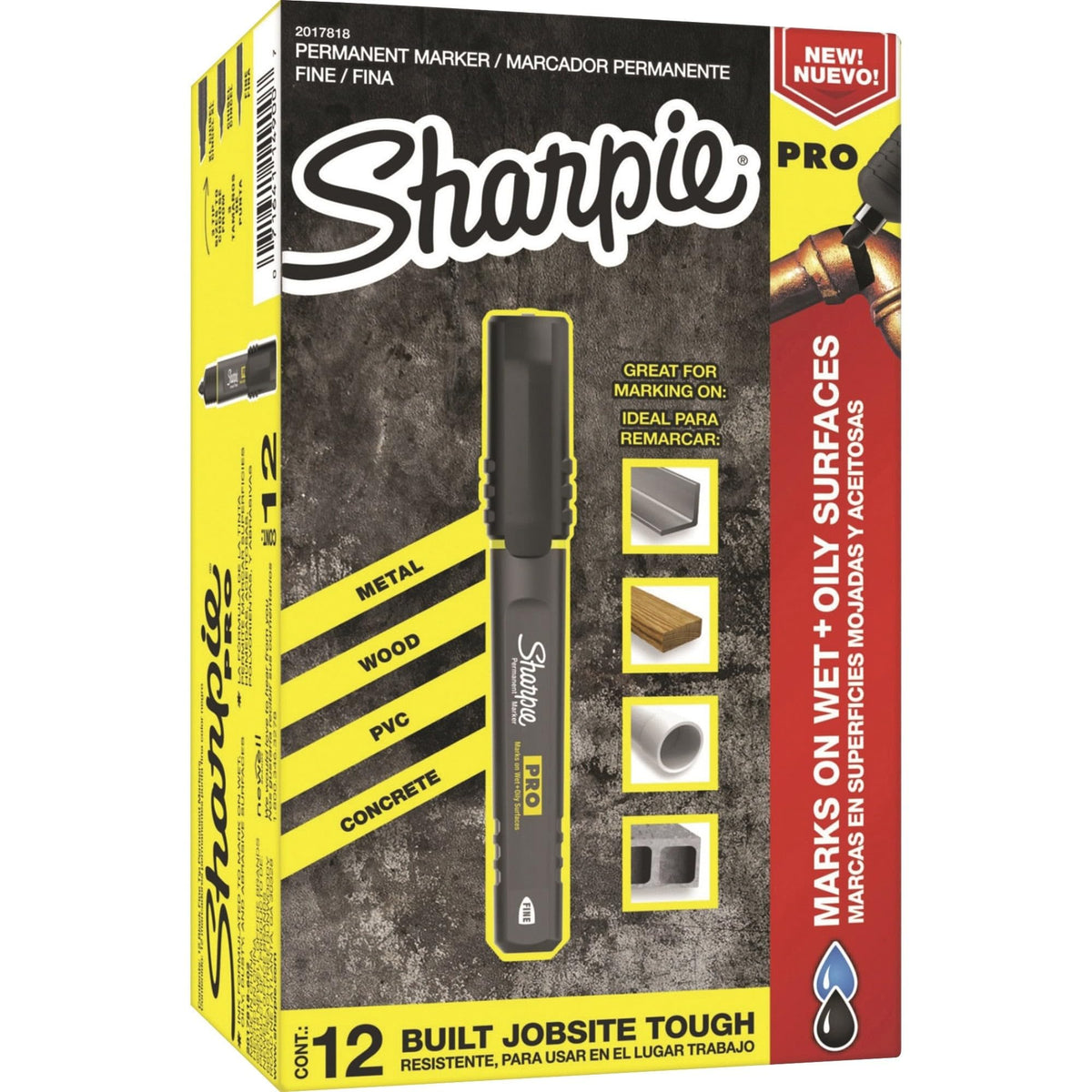 Sharpie Pro Permanent Marker, Fine Point, Black, 12 Count (2017818)