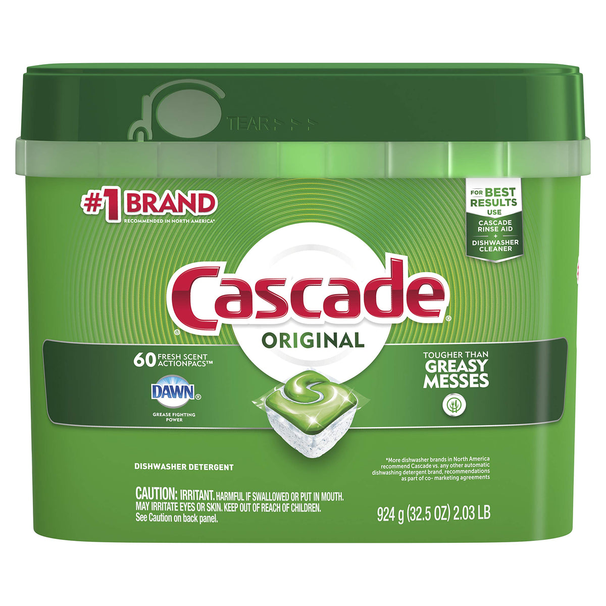 Cascade ActionPacs, Dishwasher Detergent Pods, Fresh Scent, 60 count