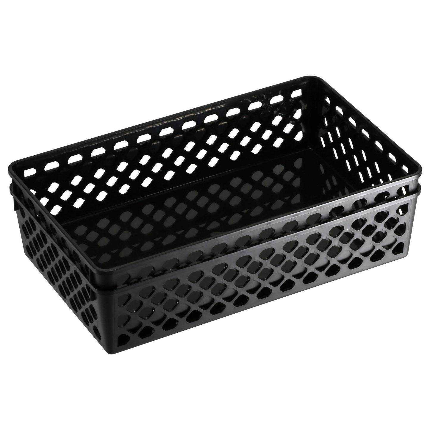 Officemate OIC Achieva Large Supply Basket, Pack of 2, Recycled, Black (26202)
