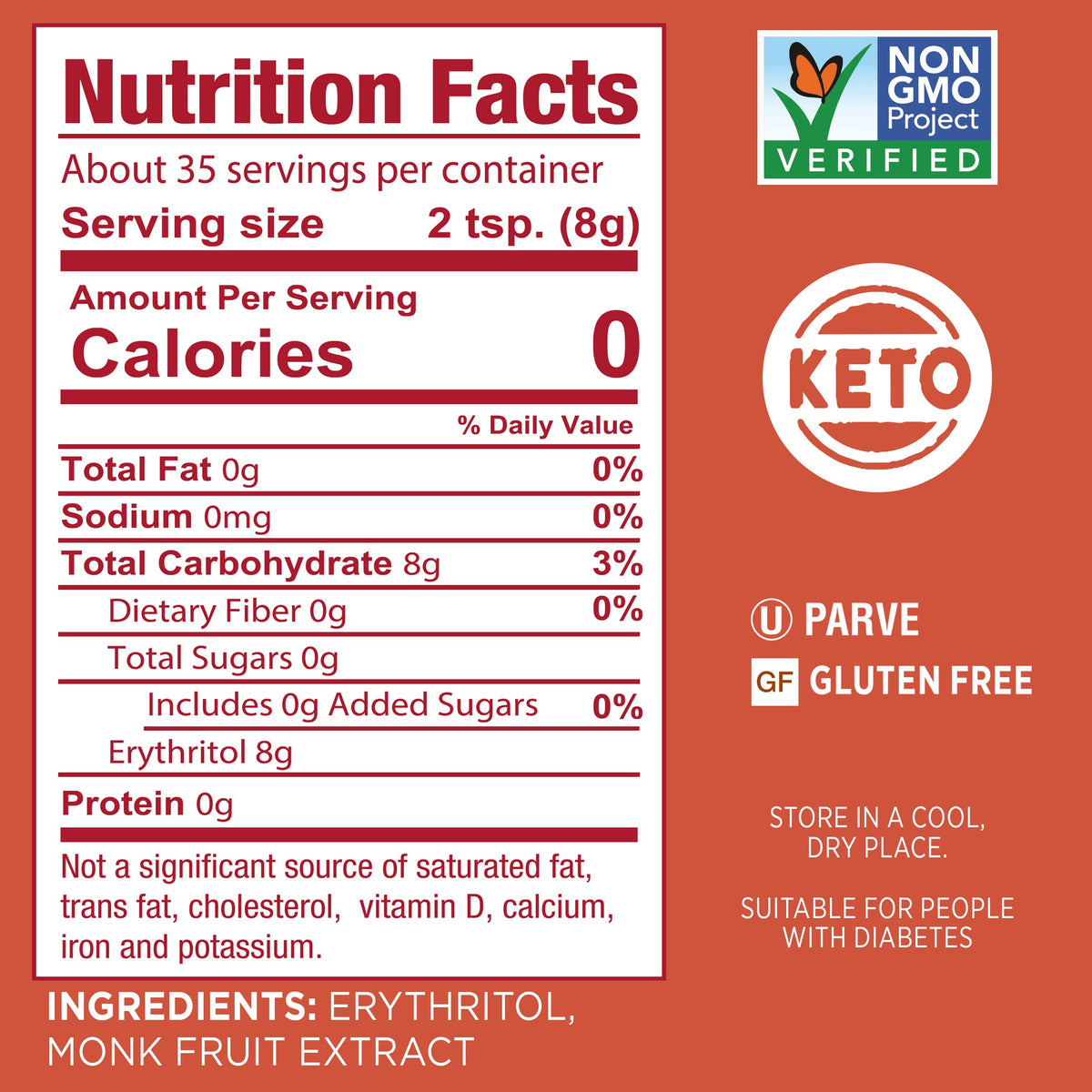SPLENDA Monk Fruit Zero Calorie Plant Based Granulated Sweetener Jar, 9.8 oz