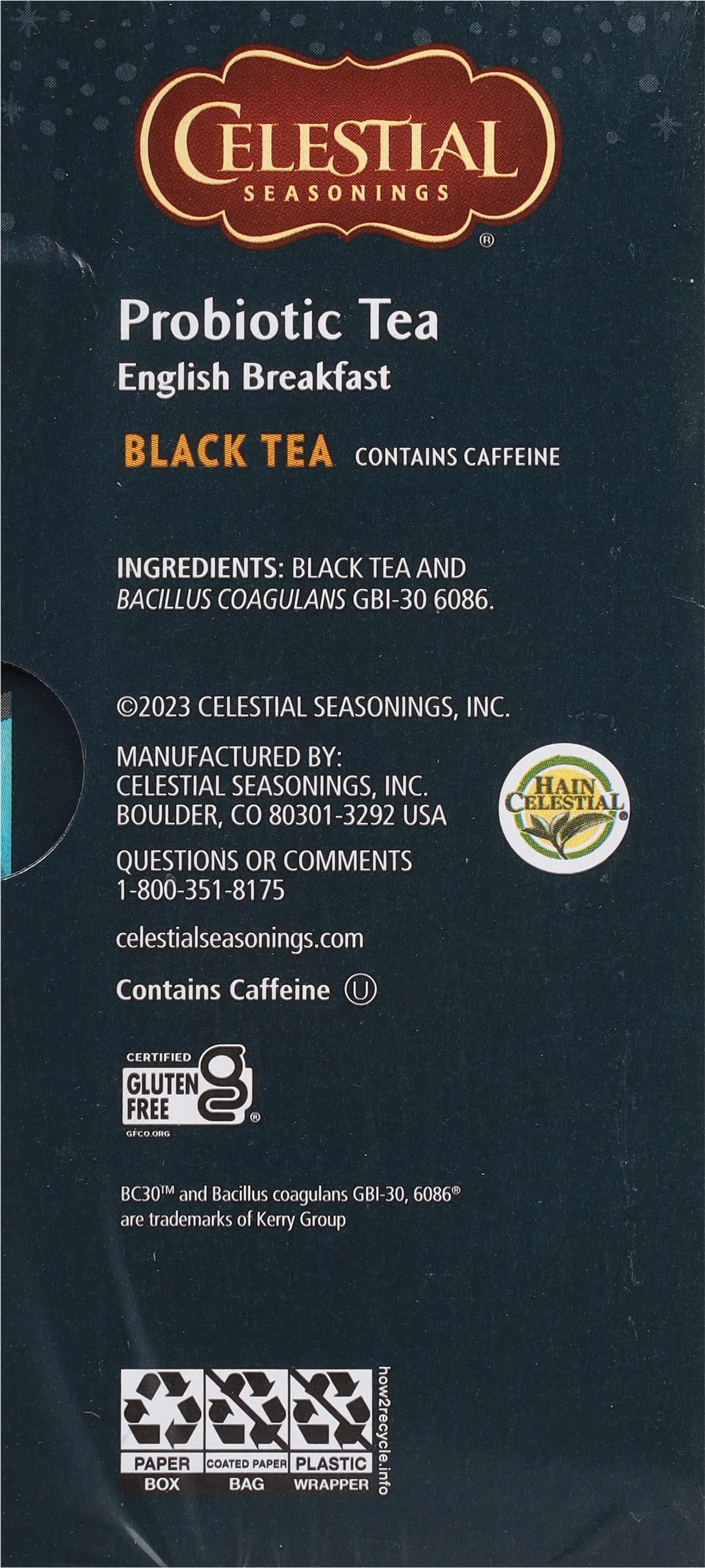 Celestial Seasonings Black Tea, Probiotic Tea, English Breakfast, 16 Count (Pack of 6) (Packaging May Vary)