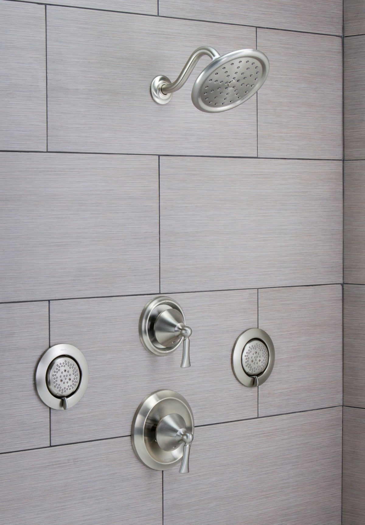 Moen TS1420BN Mosaic Square Two-Function Body Spray, Valve Required, Brushed Nickel