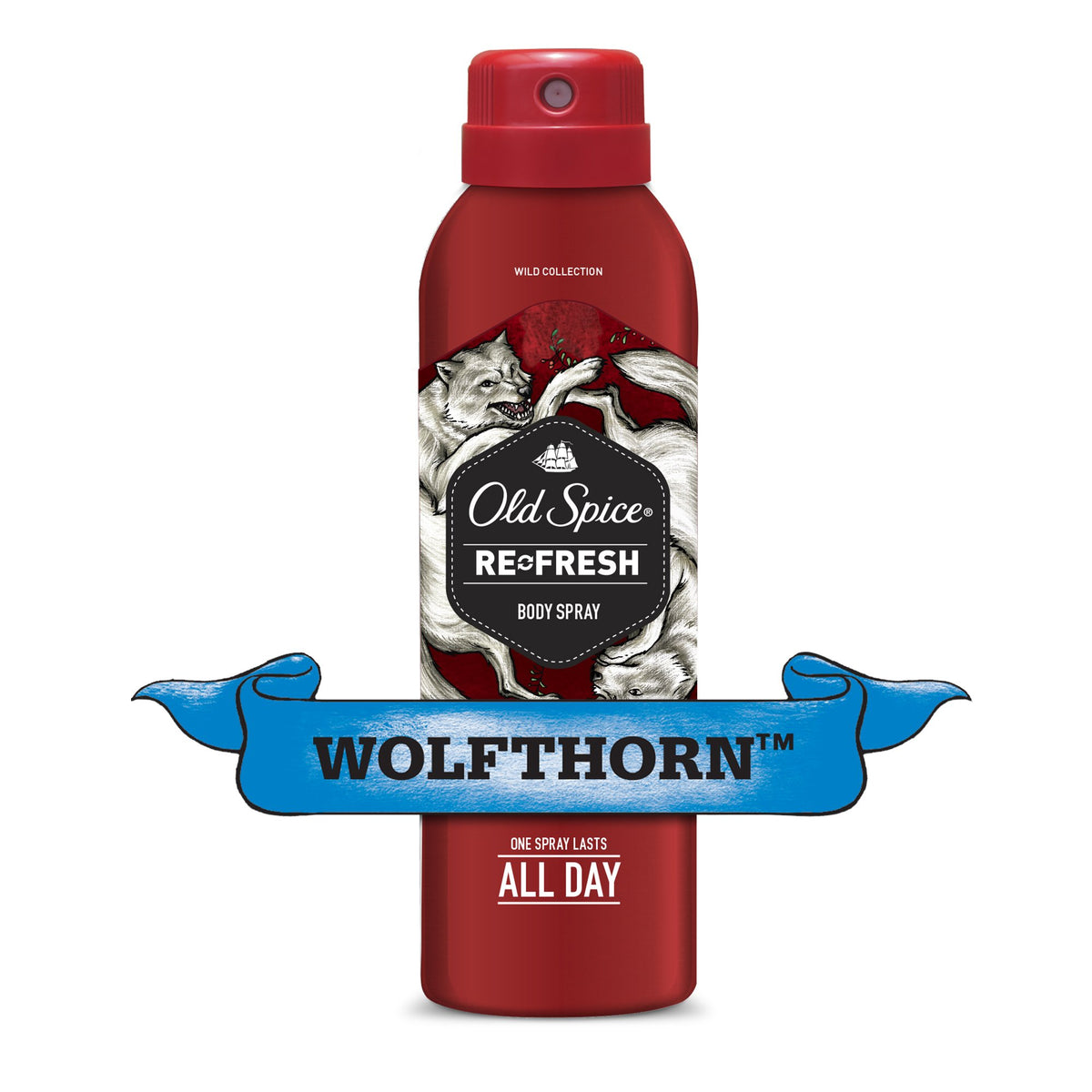 Old Spice Wild Collection Men's Body Spray Wolfthorn 3.75 Ounce