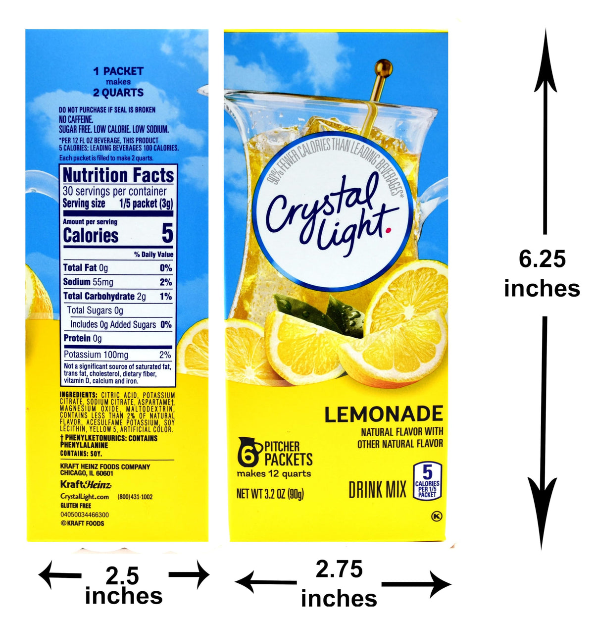 Crystal Light Lemonade Drink Mix (24 Pitcher Packets, 4 Canisters of 6)