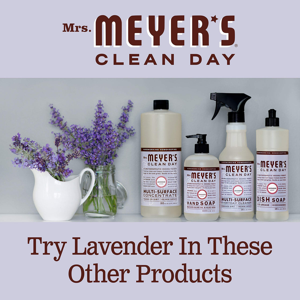 MRS. MEYER'S CLEAN DAY Automatic Dishwasher Pods, Lavender, 20 Count- Pack of 6