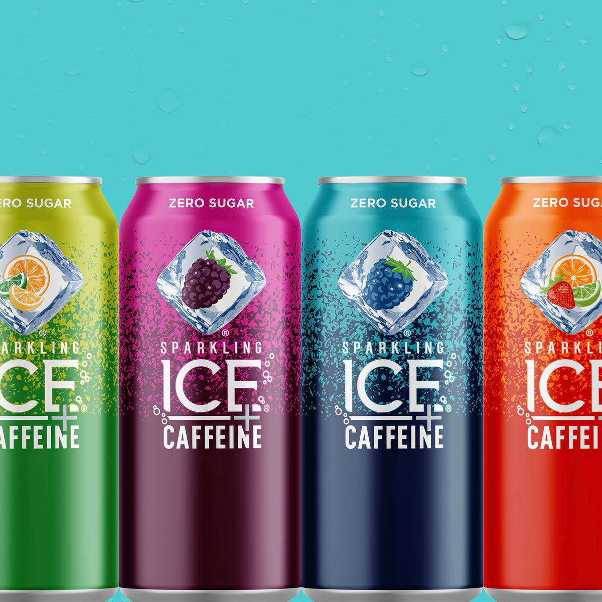 Sparkling Ice Caffeine Variety Pack, Flavored Sparkling Water, Zero Sugar, with Vitamins and Antioxidants, 16 fl oz, 12 count (Citrus Twist, Black Raspberry, Blue Raspberry, Strawberry Citrus)