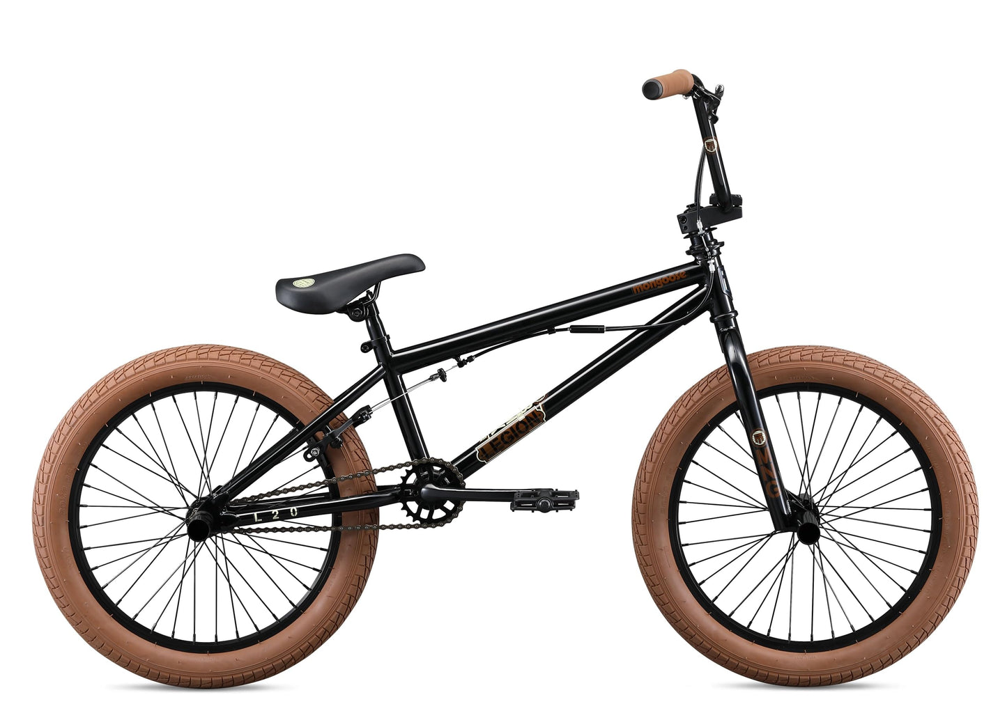 Mongoose Legion L20 Kids Freestyle BMX Bike, Intermediate Rider, Boys and Girls Bikes, 20-Inch Wheels with 4 Axle Pegs, Hi-Ten Steel Frame, Micro Drive 25x9T BMX Gearing, Black
