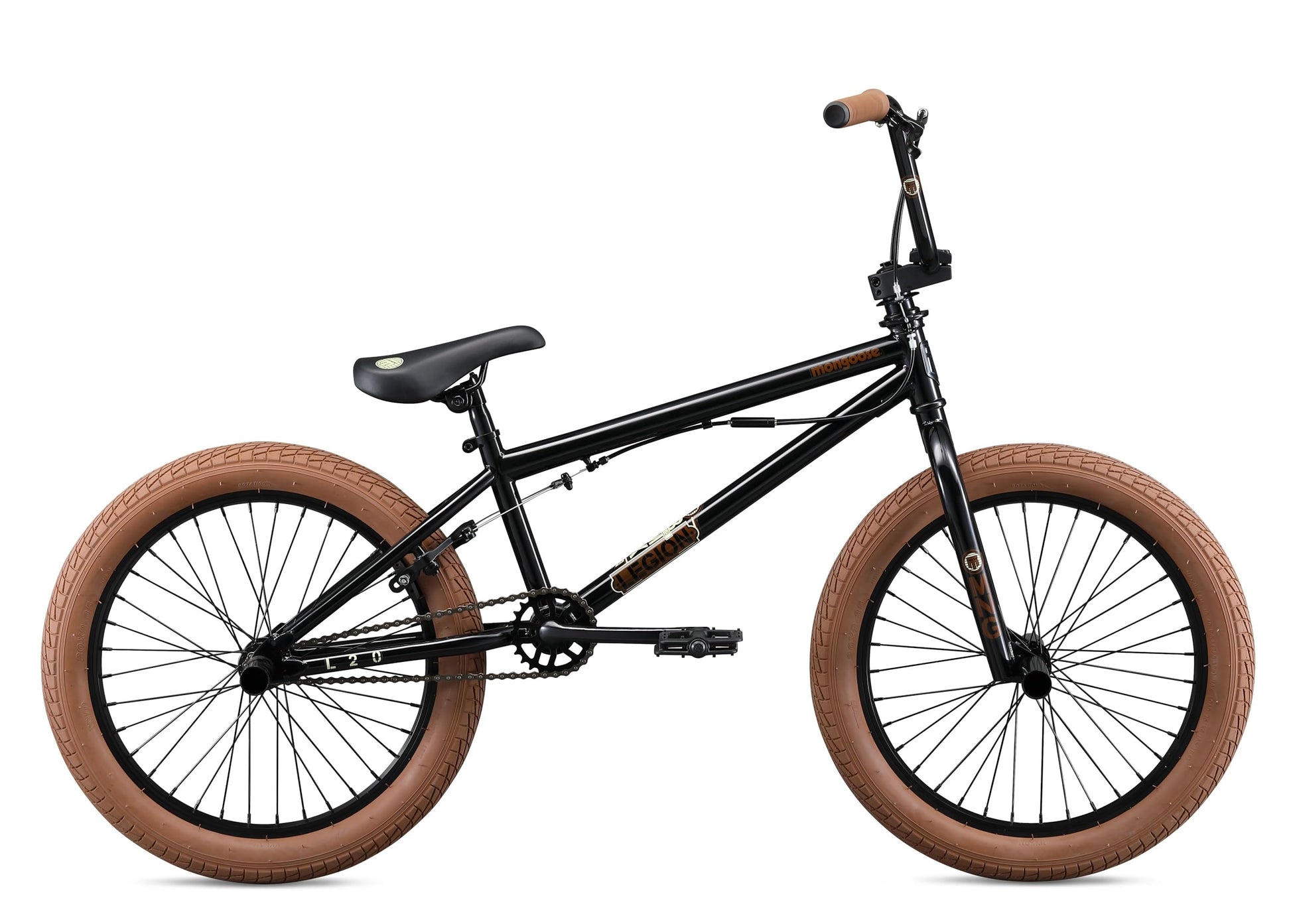 Mongoose Legion L20 Kids Freestyle BMX Bike, Intermediate Rider, Boys and Girls Bikes, 20-Inch Wheels with 4 Axle Pegs, Hi-Ten Steel Frame, Micro Drive 25x9T BMX Gearing, Black