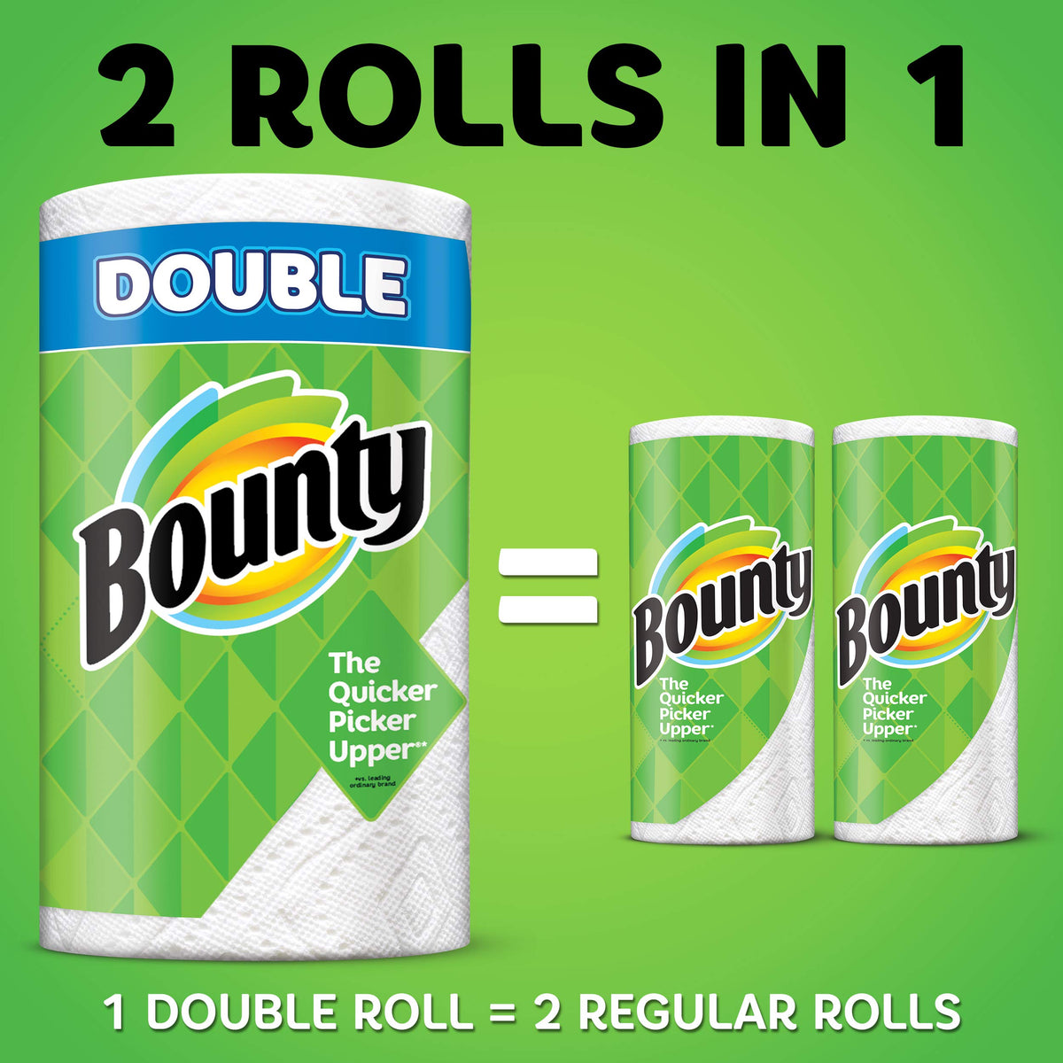 Bounty Select-A-Size Paper Towels, Print, 6 Double Rolls = 12 Regular Rolls
