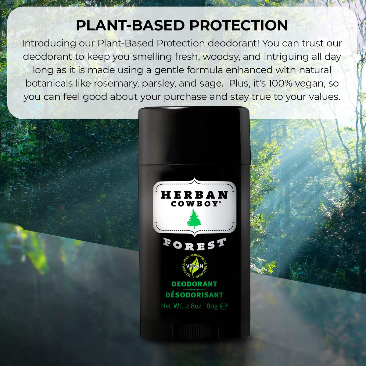 Herban Cowboy Forest Natural Deodorant, 2.8 oz.