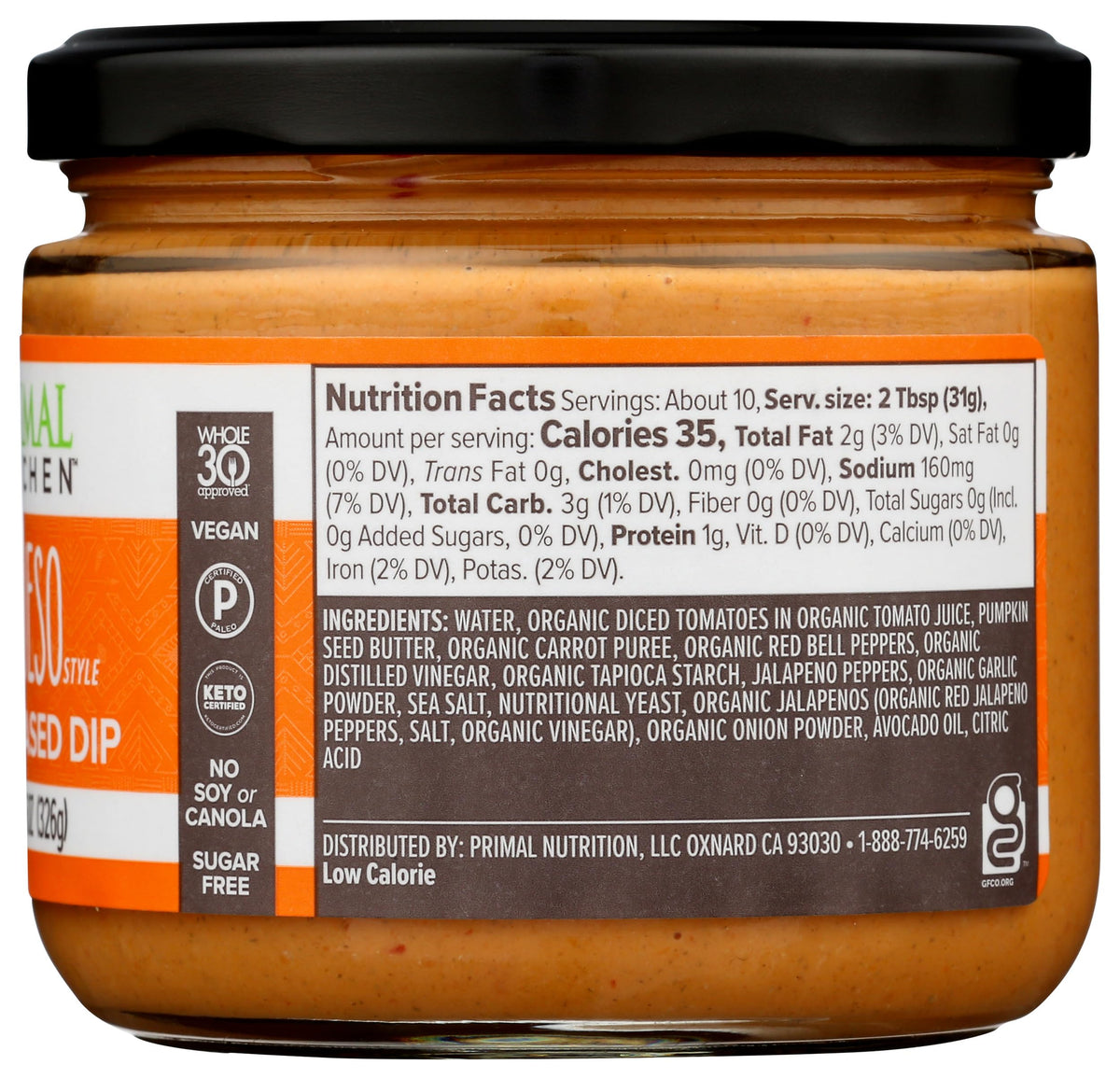 Primal Kitchen No Dairy Plant Based Queso, 11.5 OZ