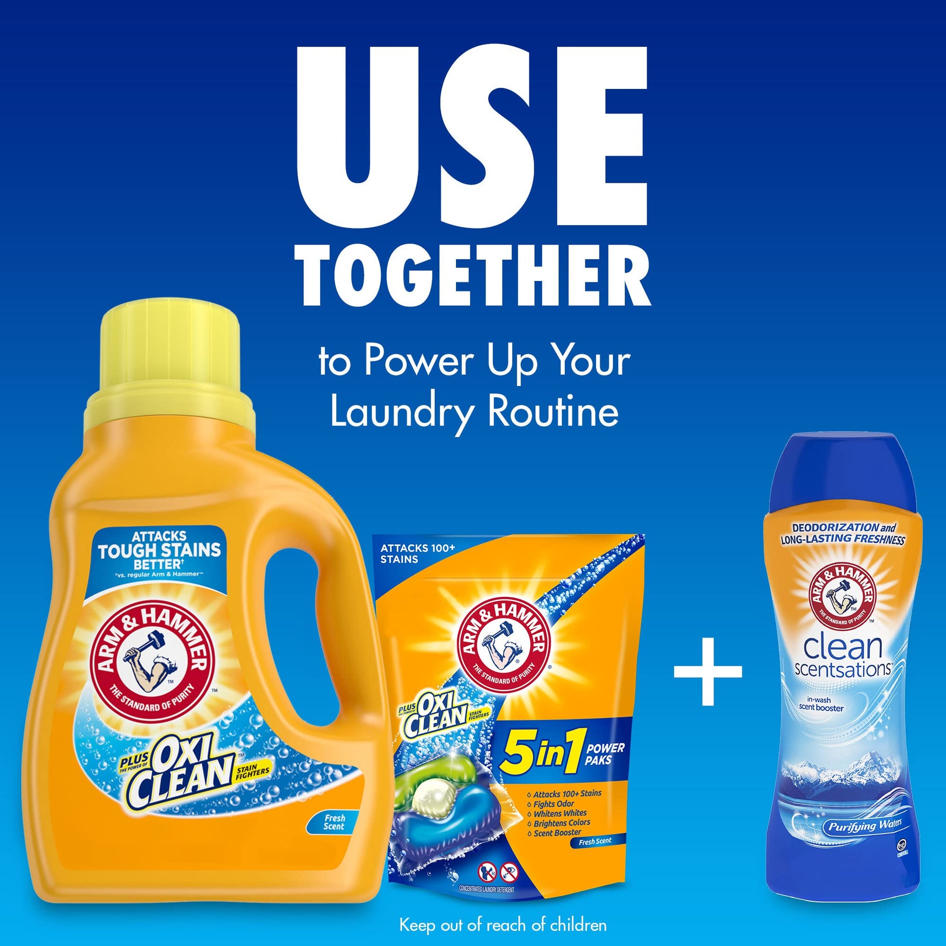 Arm & Hammer Plus OxiClean Fresh Scent, 75 Loads Liquid Laundry Detergent, 118.1 Fl oz