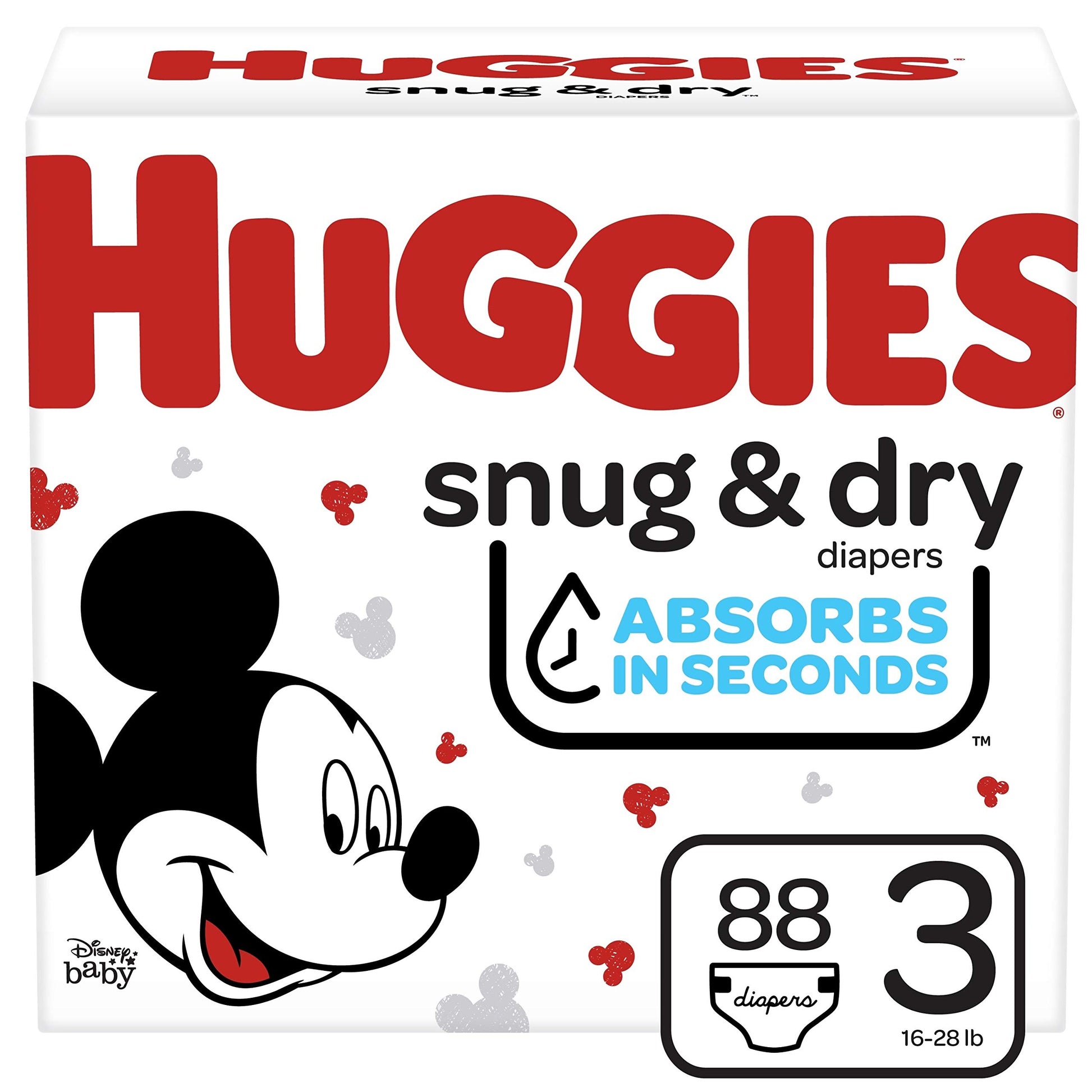 HUGGIES Snug and Dry Baby Diapers Big Pack, 88 Count