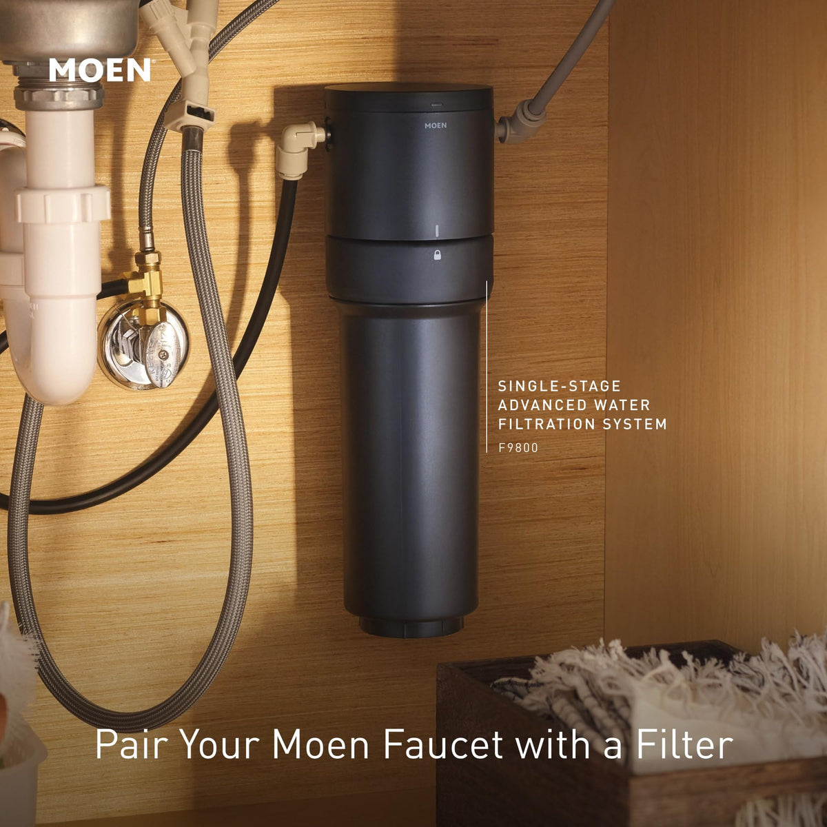 Moen S5520BG Sip Transitional Cold Water Kitchen Beverage Faucet with Optional Filtration System, Brushed Gold