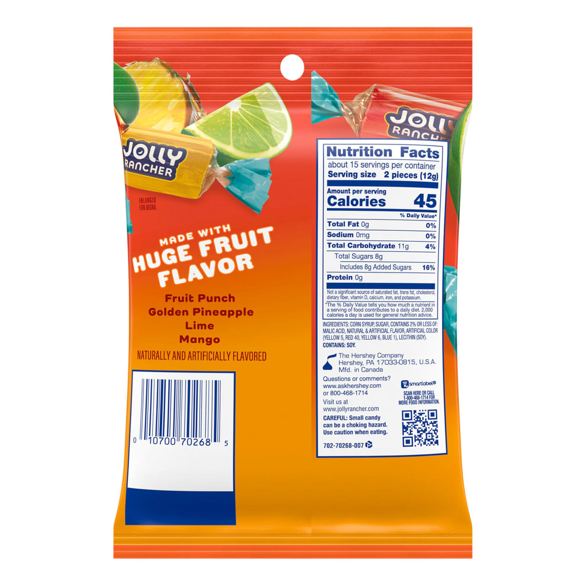 JOLLY RANCHER Tropical Fruit Flavored Hard Candy Bag, 6.5 oz