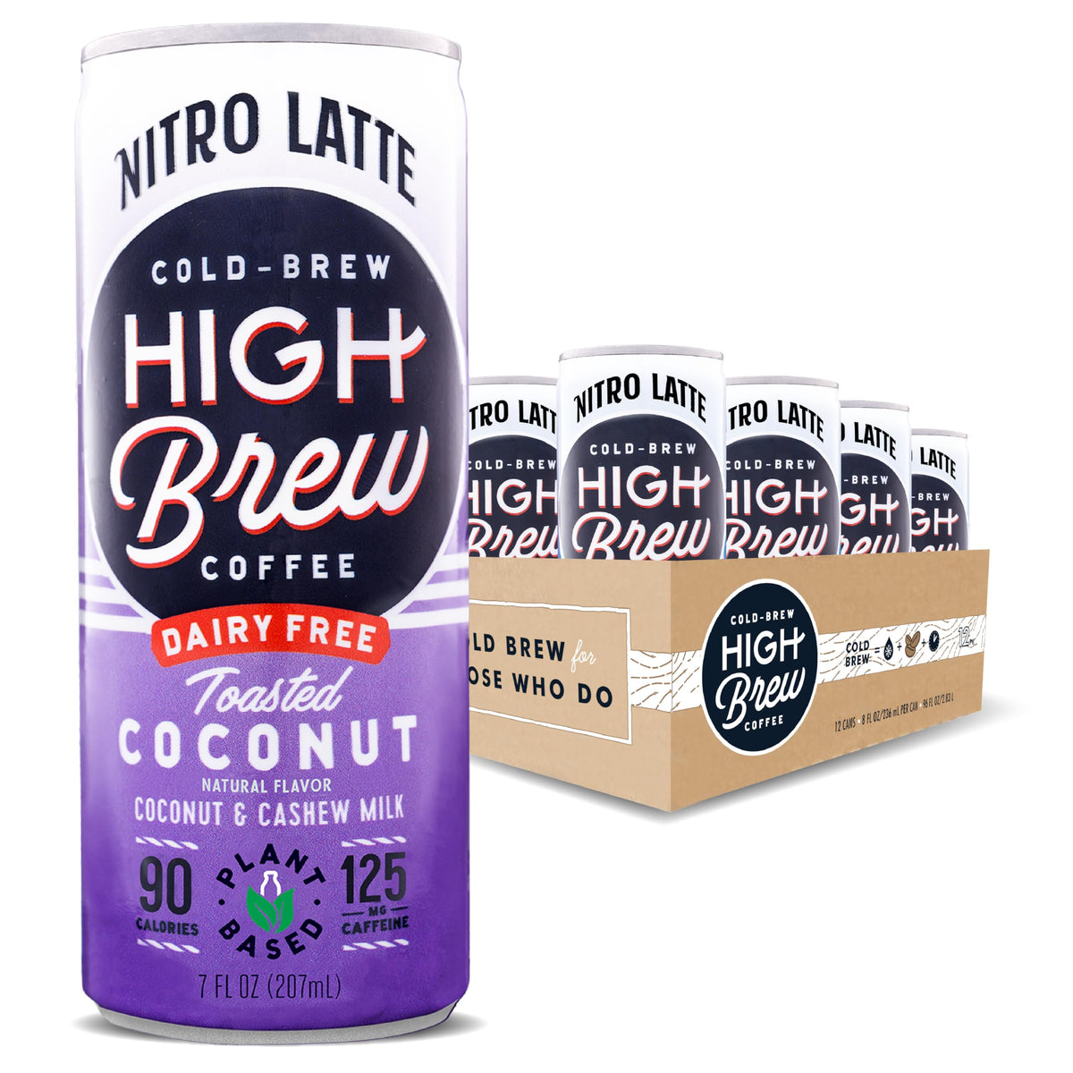 High Brew Coffee High Brew Cold Brew Coffee Toasted Coconut Latte, 8 Oz Can, 12Count