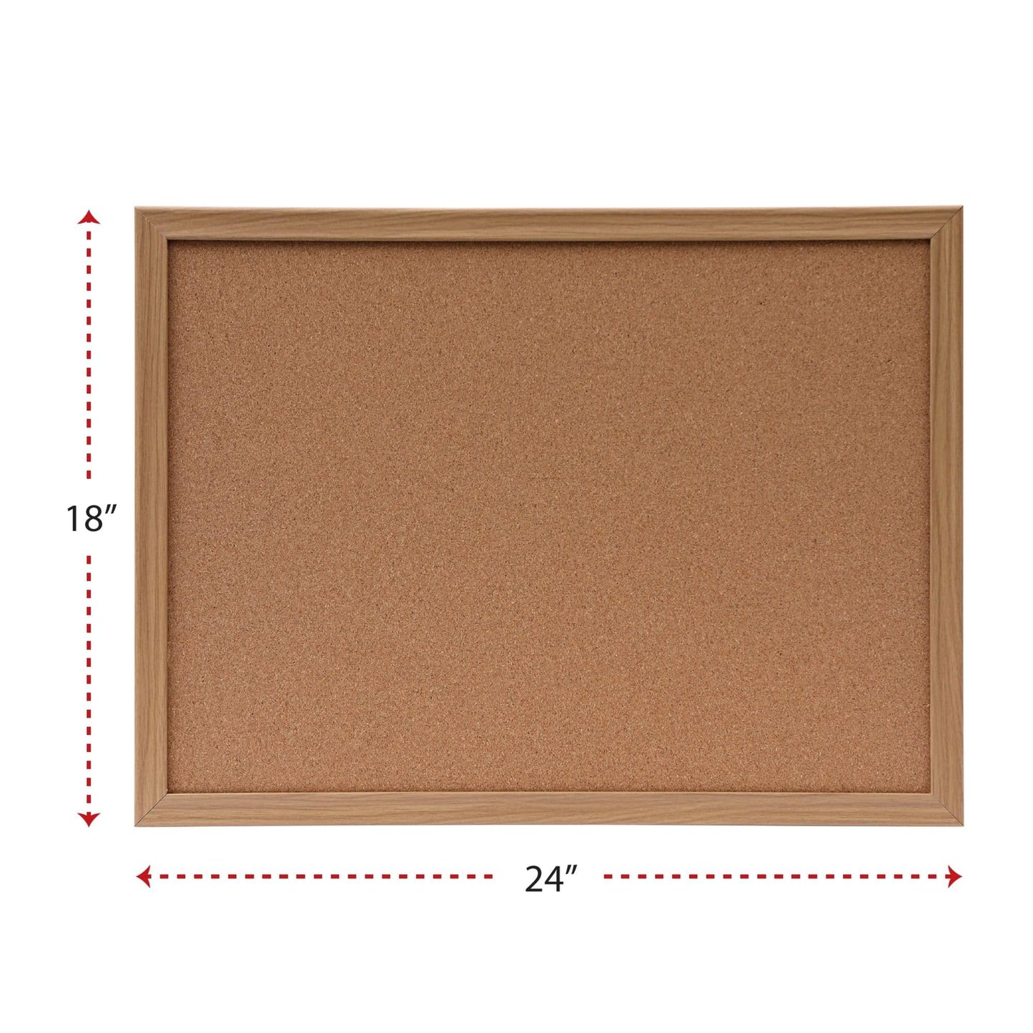 Universal 43602-UNV 24 in. x 18 in. Cork Board with Oak Style Frame - Tan Surface