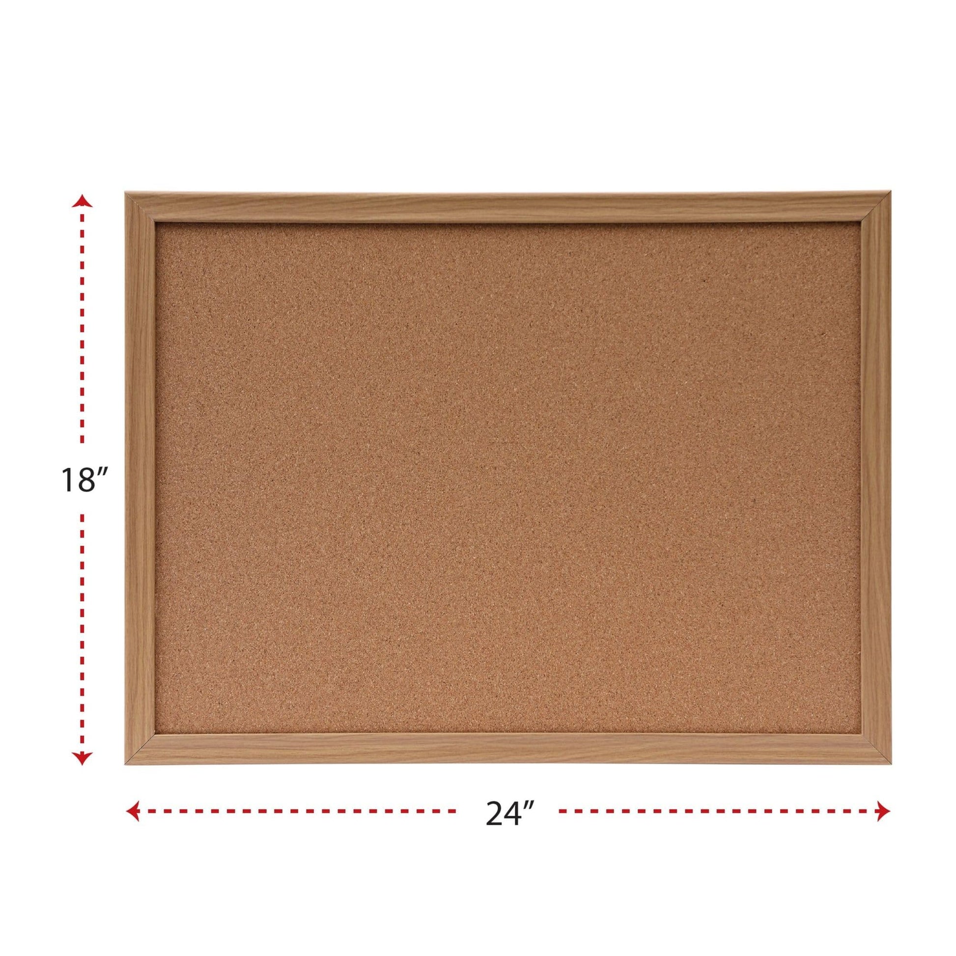 Universal 43602-UNV 24 in. x 18 in. Cork Board with Oak Style Frame - Tan Surface