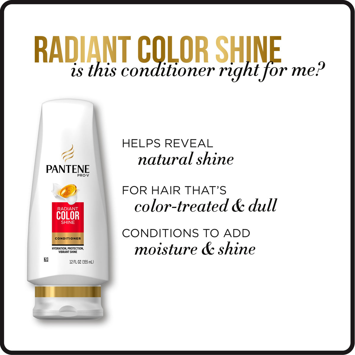Pantene Pro-V Radiant Color Shine Conditioner, 17.7 Fl Oz