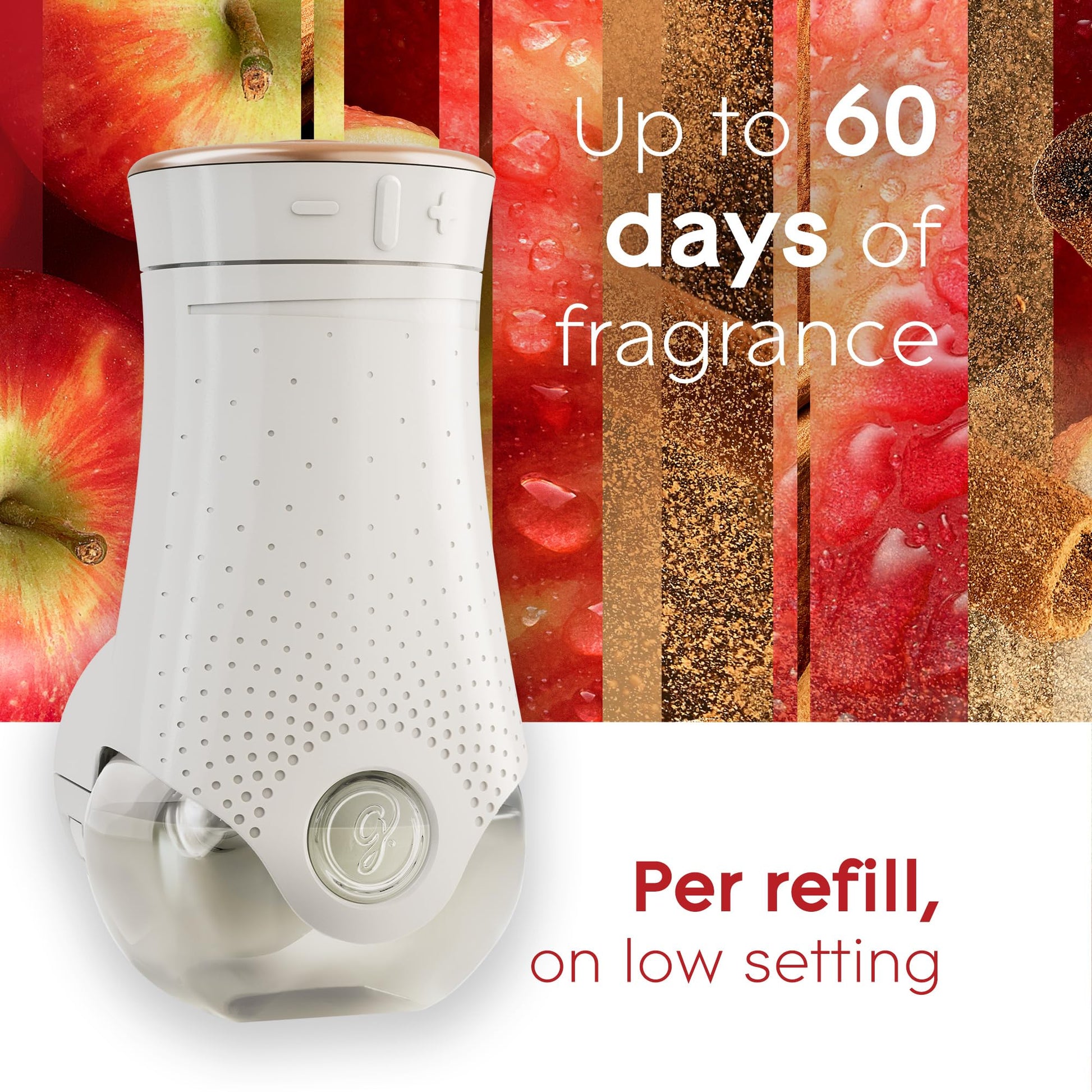 Glade PlugIns Refills Air Freshener Starter Kit, Scented and Essential Oils for Home and Bathroom, Apple Cinnamon, 3.35 Fl Oz, 1 Warmer + 5 Refills