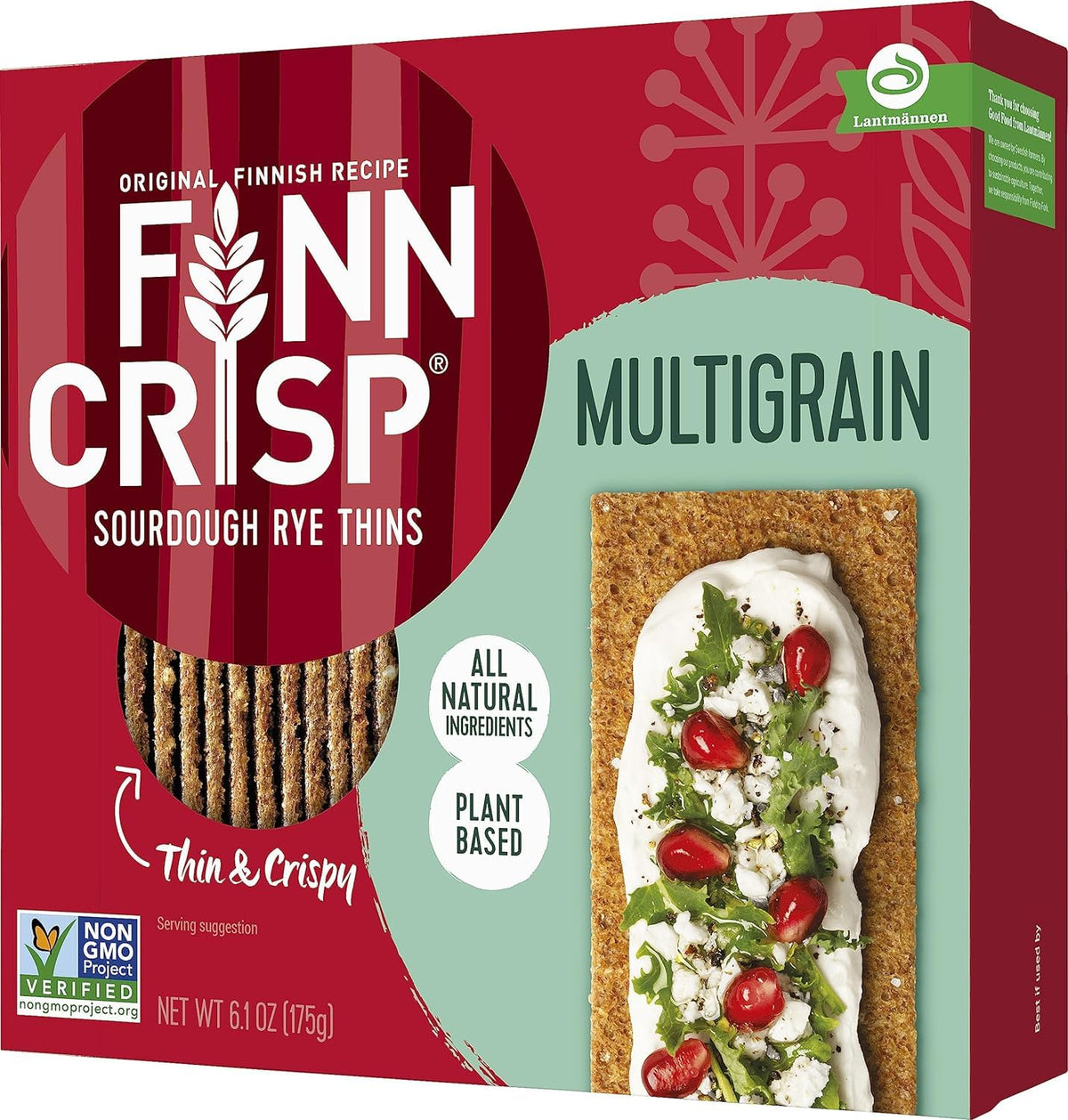 Finn Crisp Multigrain Sourdough Rye Thins Crispbread, 6.2 Ounce Box (Pack of 9) (1)