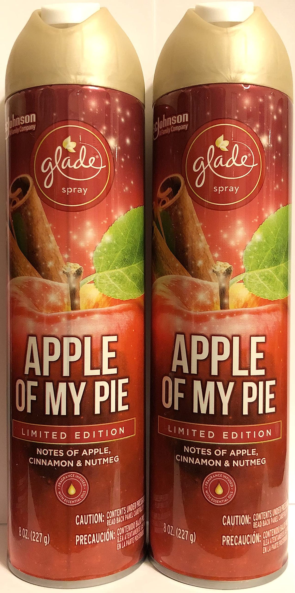 Glade Air Freshener Spray - Apple of My Pie - Holiday Collection 2020 - Net Wt. 8 OZ (227 g) Per Can - Pack of 2 Cans2