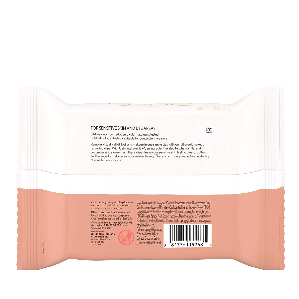 AVEENO Active Naturals Ultra-Calming Makeup Removing Wipes 25 ea