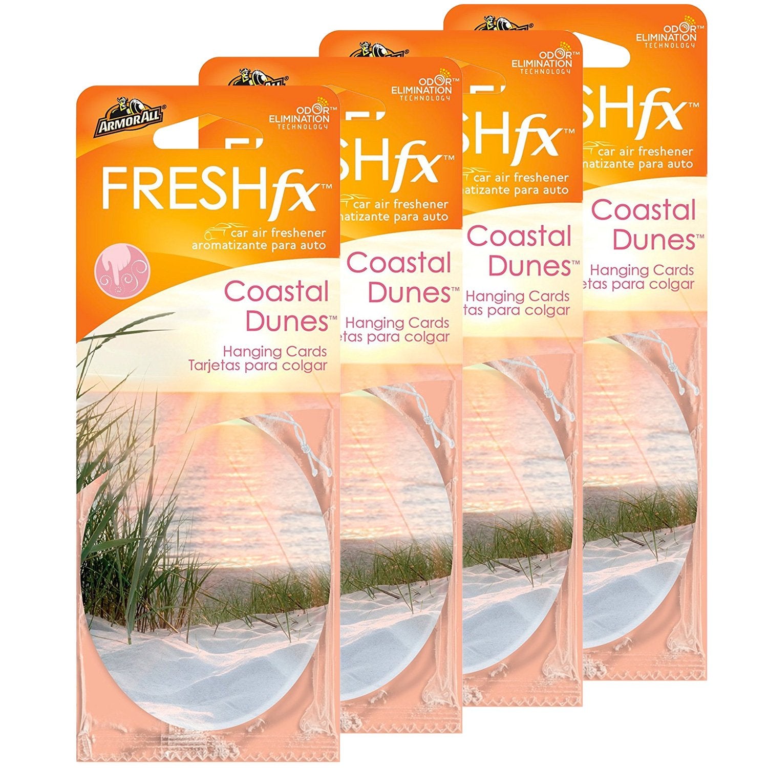 Armor All FRESHfx Car Air Freshener Hanging Card, 12-Count (4 Packs, Coastal Dunes)