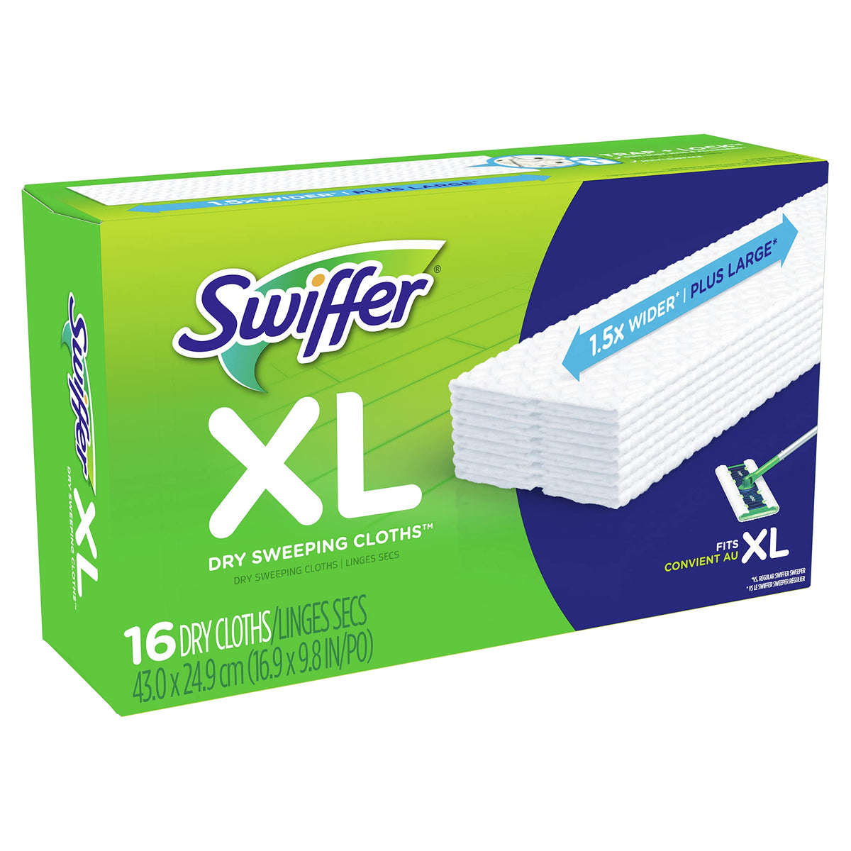 Swiffer Sweeper Dry Sweeping Pad Multi Surface Refills for X-Large Dusters Floor Mop, Unscented, 16 Count (Packaging May Vary)