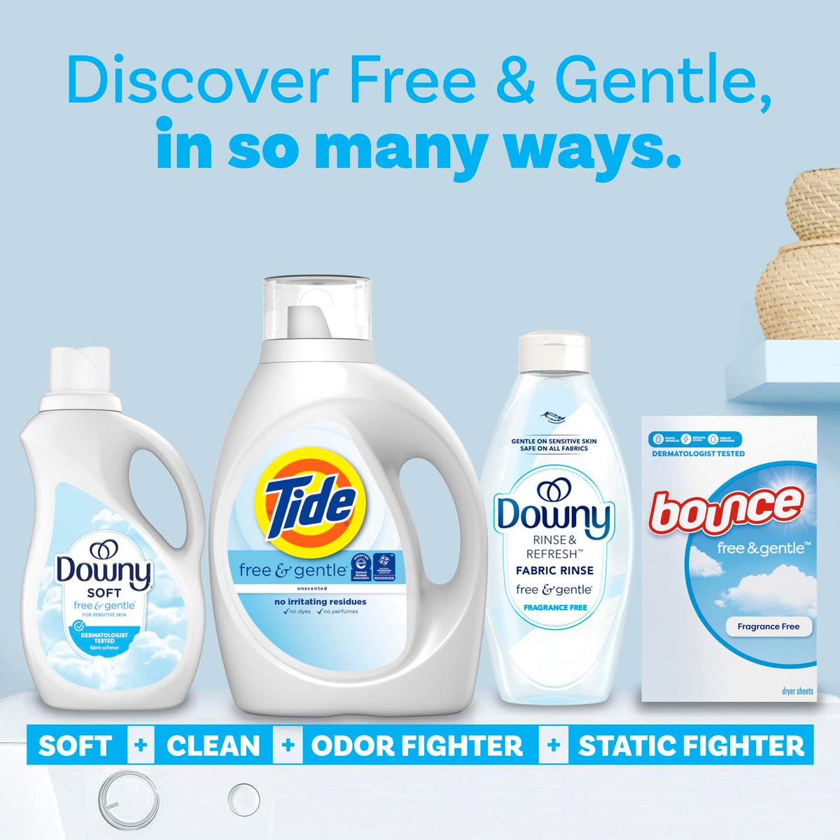 Tide Free & Gentle Liquid Laundry Detergent, 48 Loads, 63 fl oz, Tide Laundry Detergent, Clean Laundry Detergent