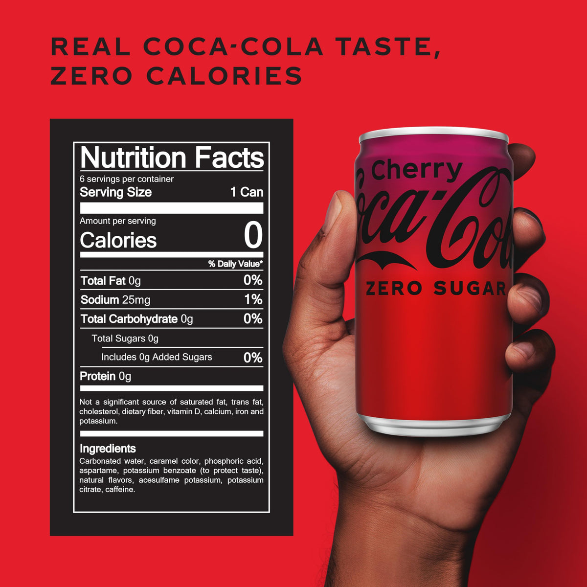 Coca-Cola Cherry Zero, 7.5 Fl oz (Pack Of 6)