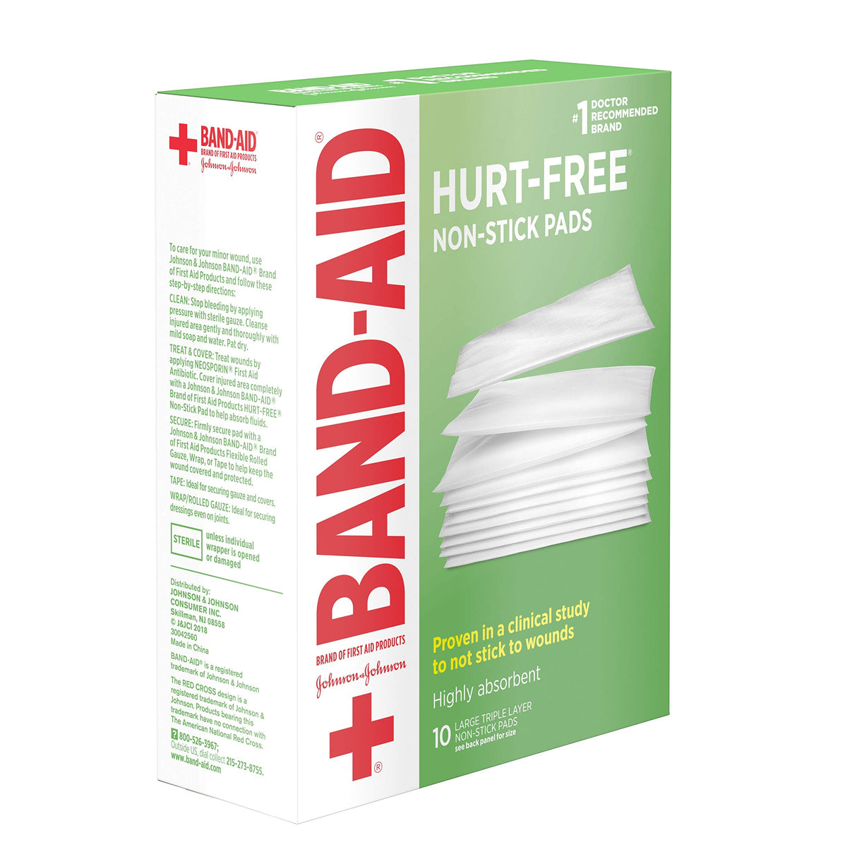 Band-Aid First Aid 3X4 in Nonstick Pads 10 ct