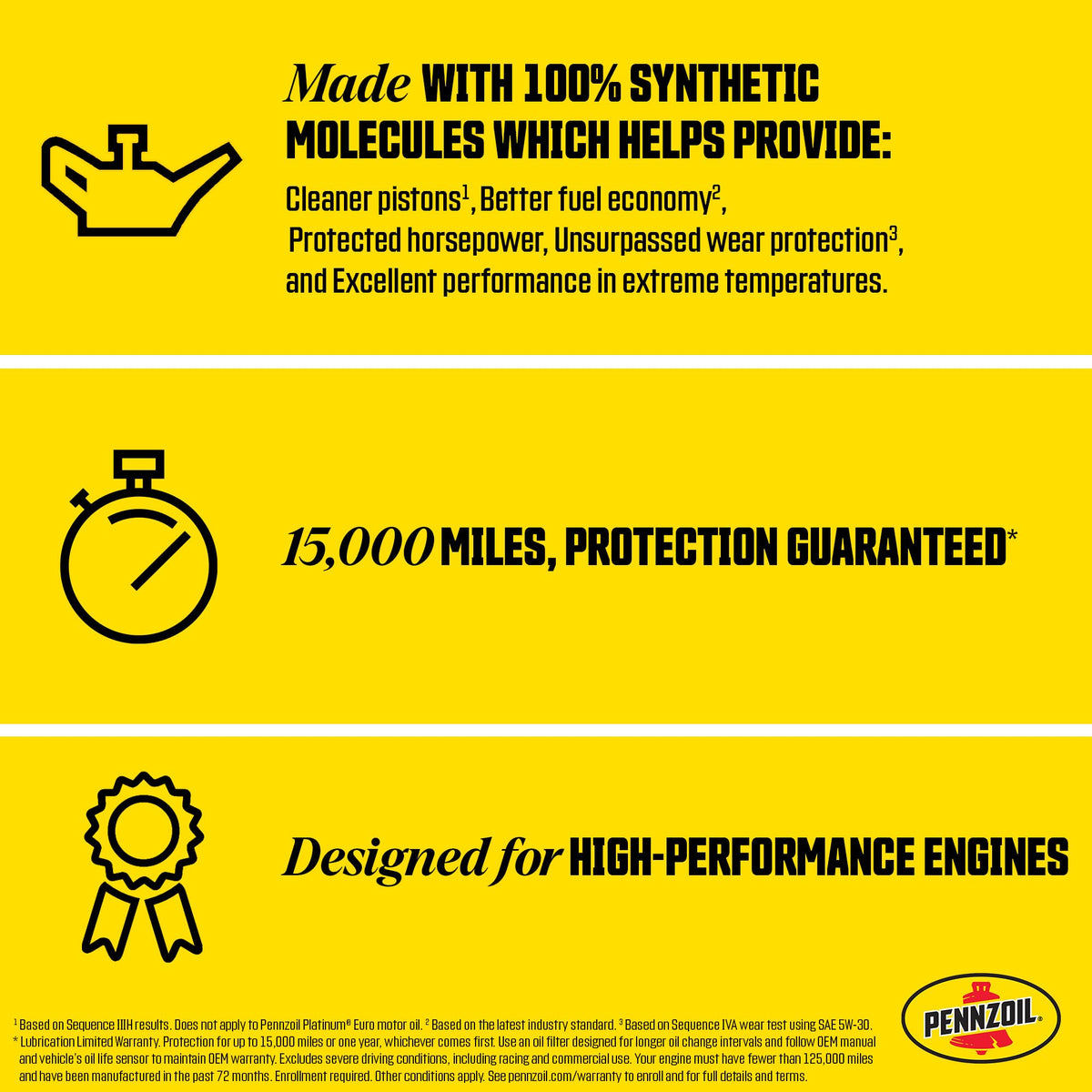 Pennzoil Platinum Full Synthetic 0W-16 Motor Oil, 5 Quart