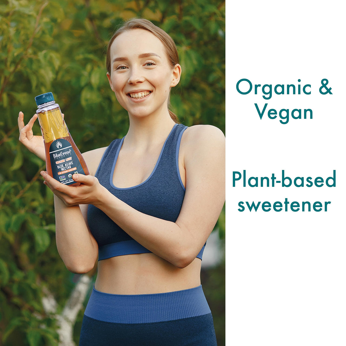 BLUE GREEN ORGANICS, Agave syrup, Gluten free, Vegan, Low Carb, Organic, Sweetener, cakes, coffees, pancakes, drinks or any baked good, Family-friendly, Sugar substitute, Raw, 16 oz