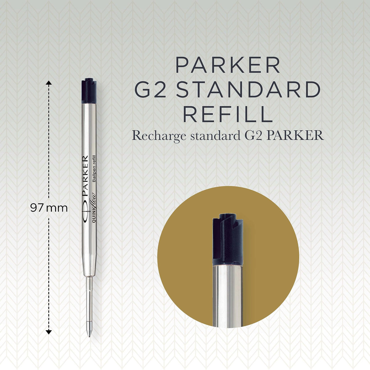 Parker QUINKflow Ballpoint Pen Ink Refills Medium Tip Black 3 Count