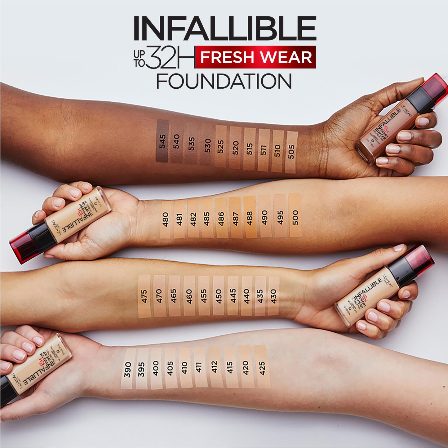 L'Oreal Paris Makeup Infallible Up to 32 Hour Fresh Wear Lightweight Foundation, 515 Copper, 1 Fl Oz, Packaging May Vary