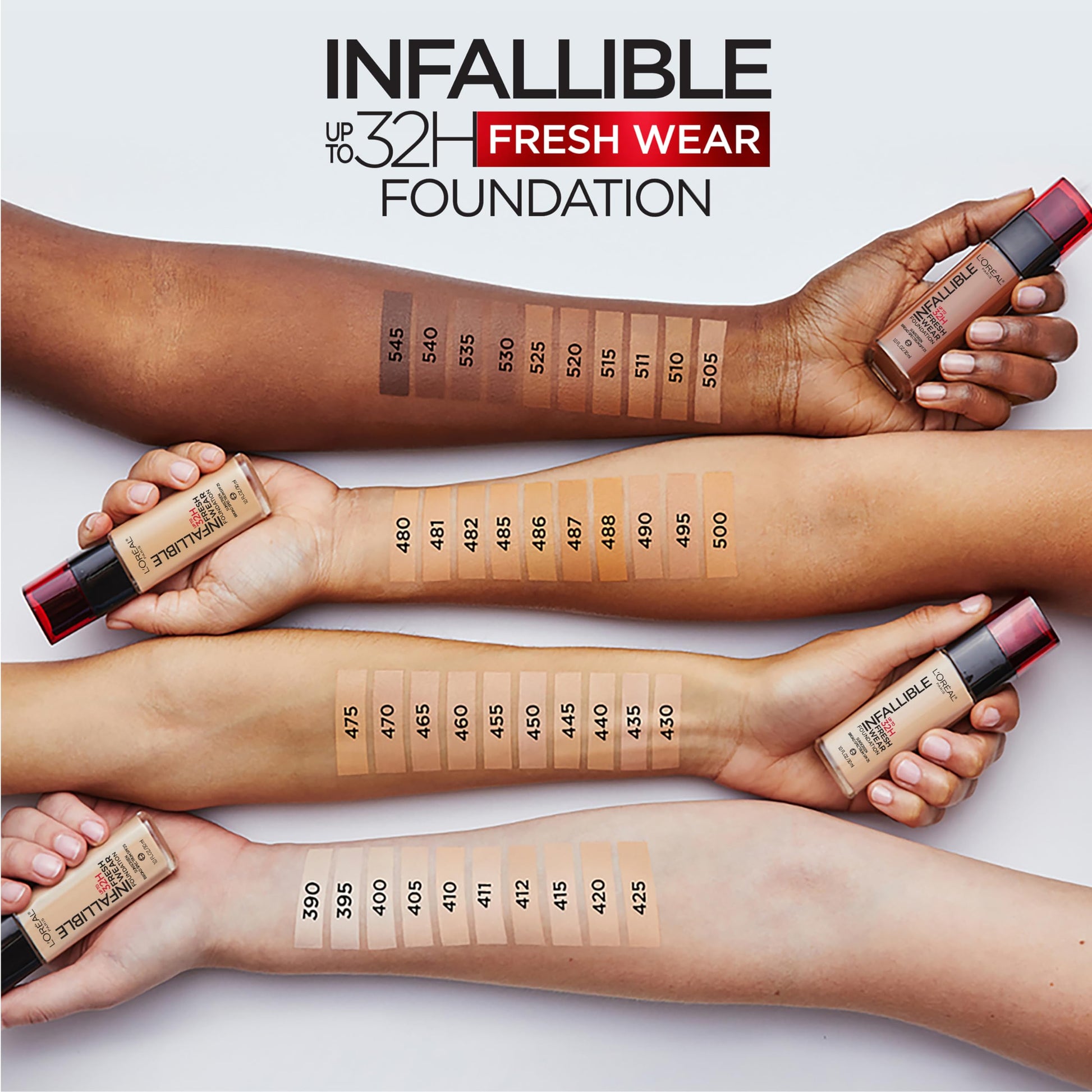 L'Oreal Paris Makeup Infallible Up to 32 Hour Fresh Wear Lightweight Foundation, 515 Copper, 1 Fl Oz, Packaging May Vary